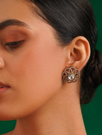 Thumbnail for Gold Plated Polki Diamond Party Earrings