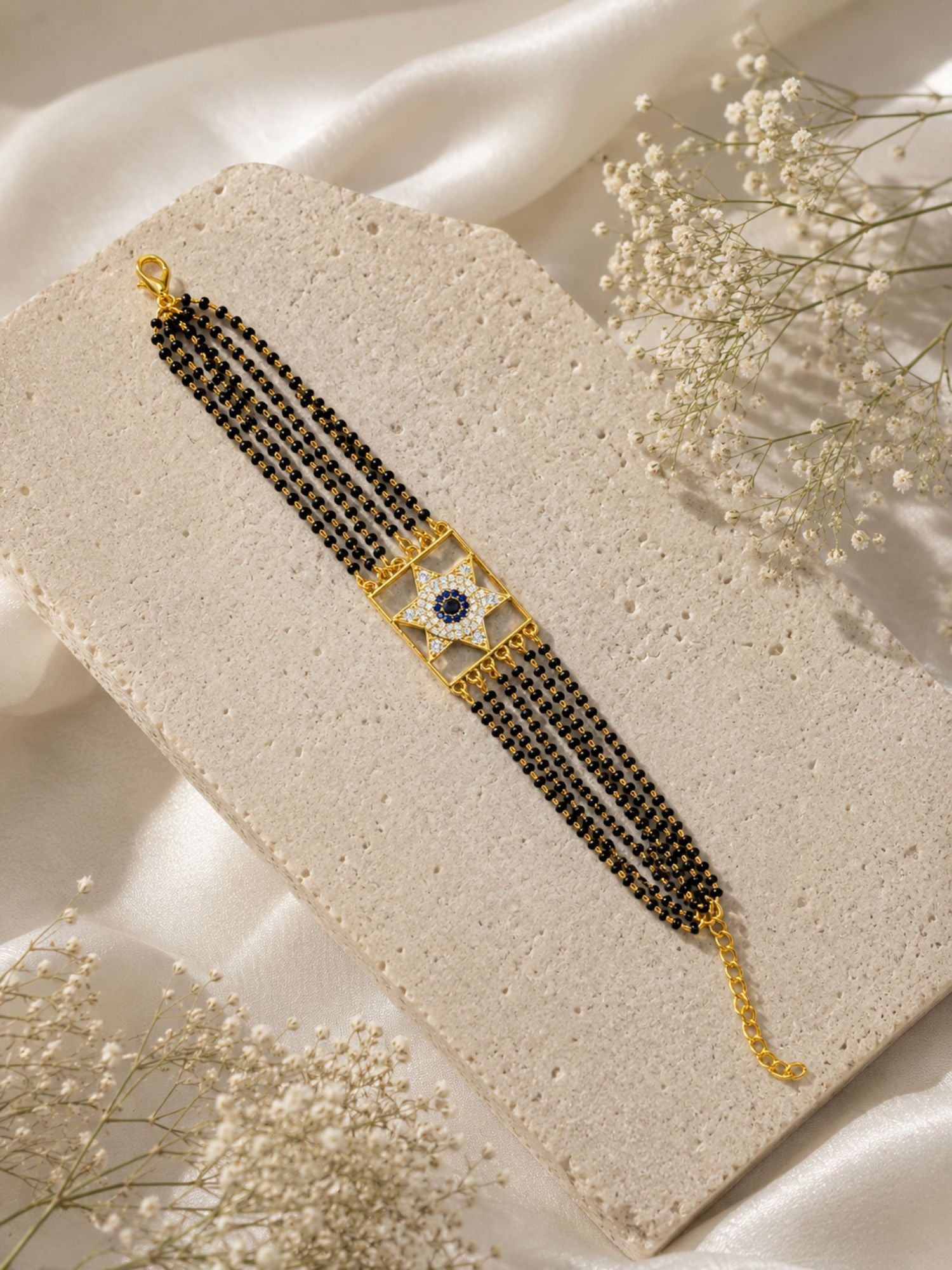 Evil Eye Mangalsutra Choker and Bracelet Combo - Gold or Silver