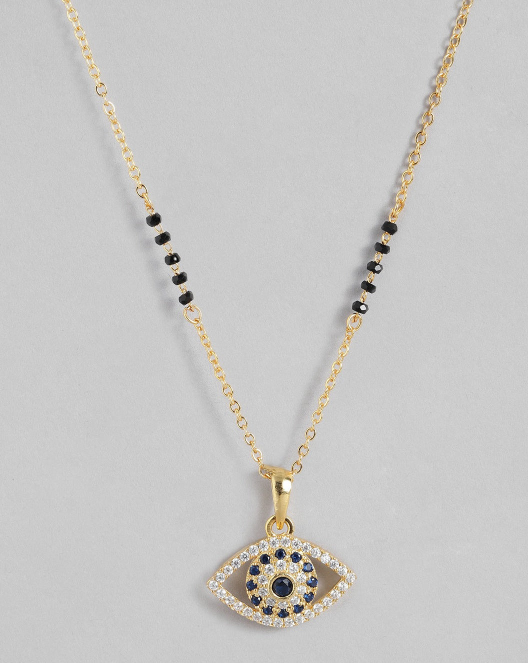 Beautiful Sparkling Gold Plated Evil Eye Mangalsutra