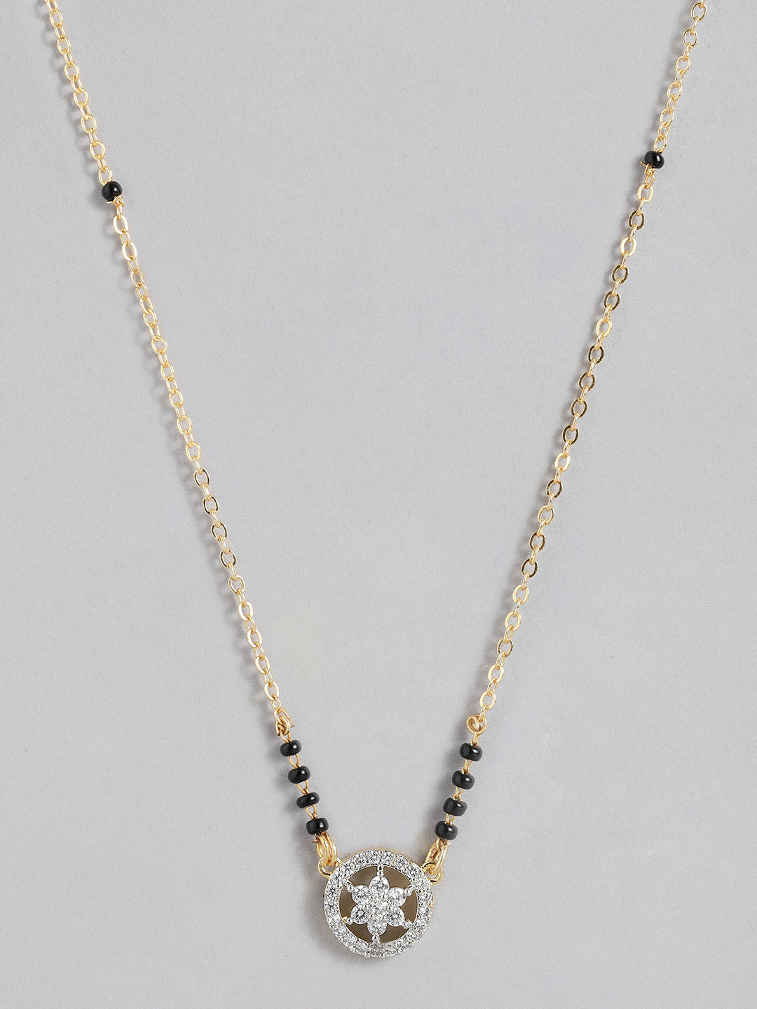 Versatile Gold Plated Round American Diamond Mangalsutra