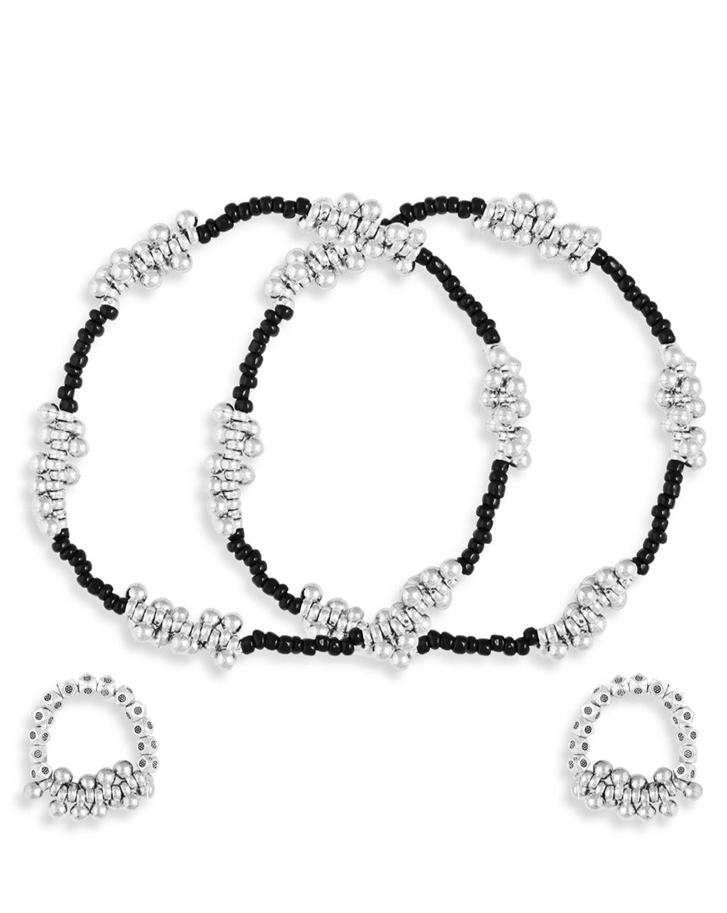 Classic Amazing Gungru Anklet Toe Rings Combo