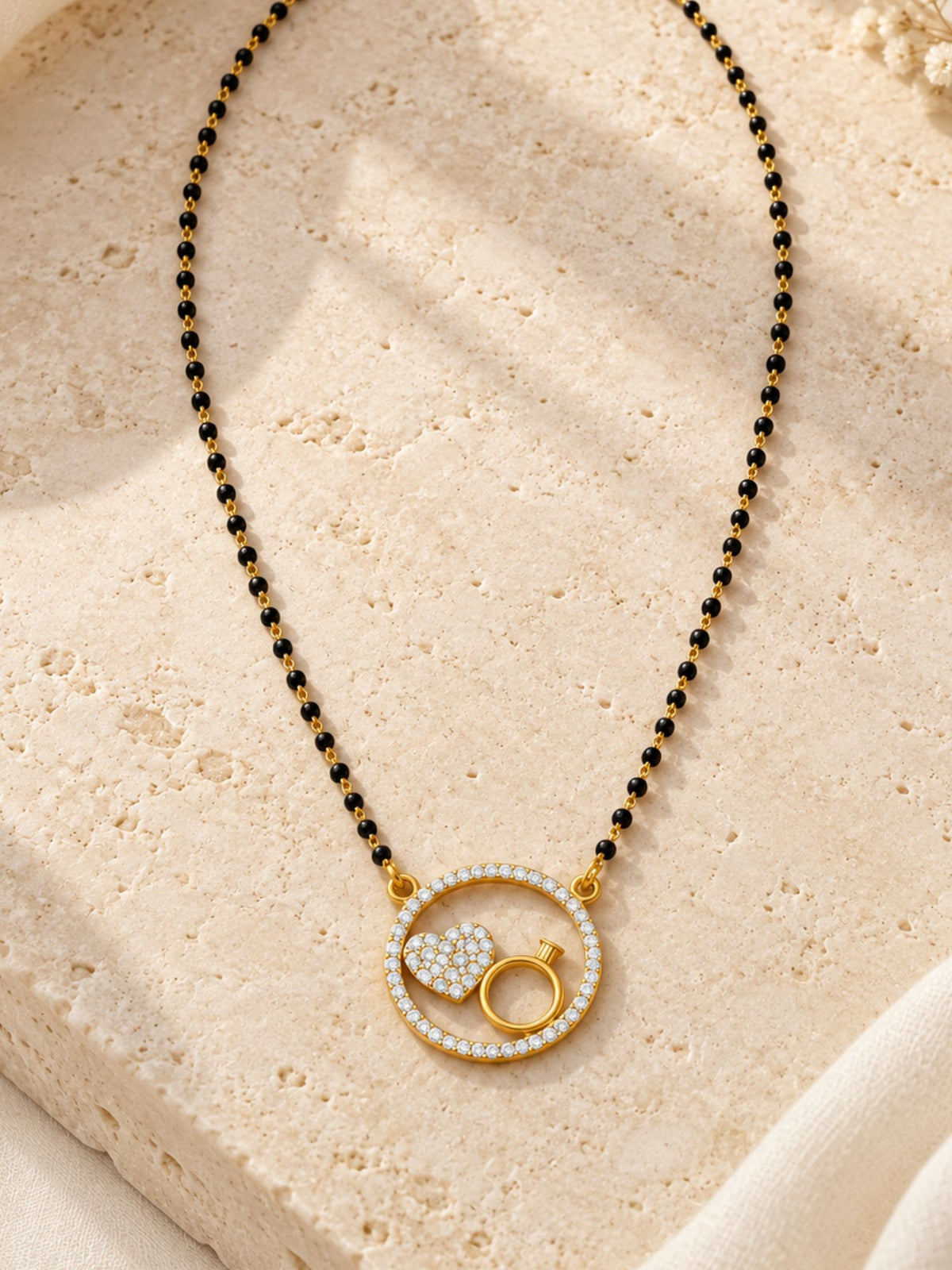 Set of 2 AD Stone Love Mangalsutras Combo | Abdesigns Jewellery