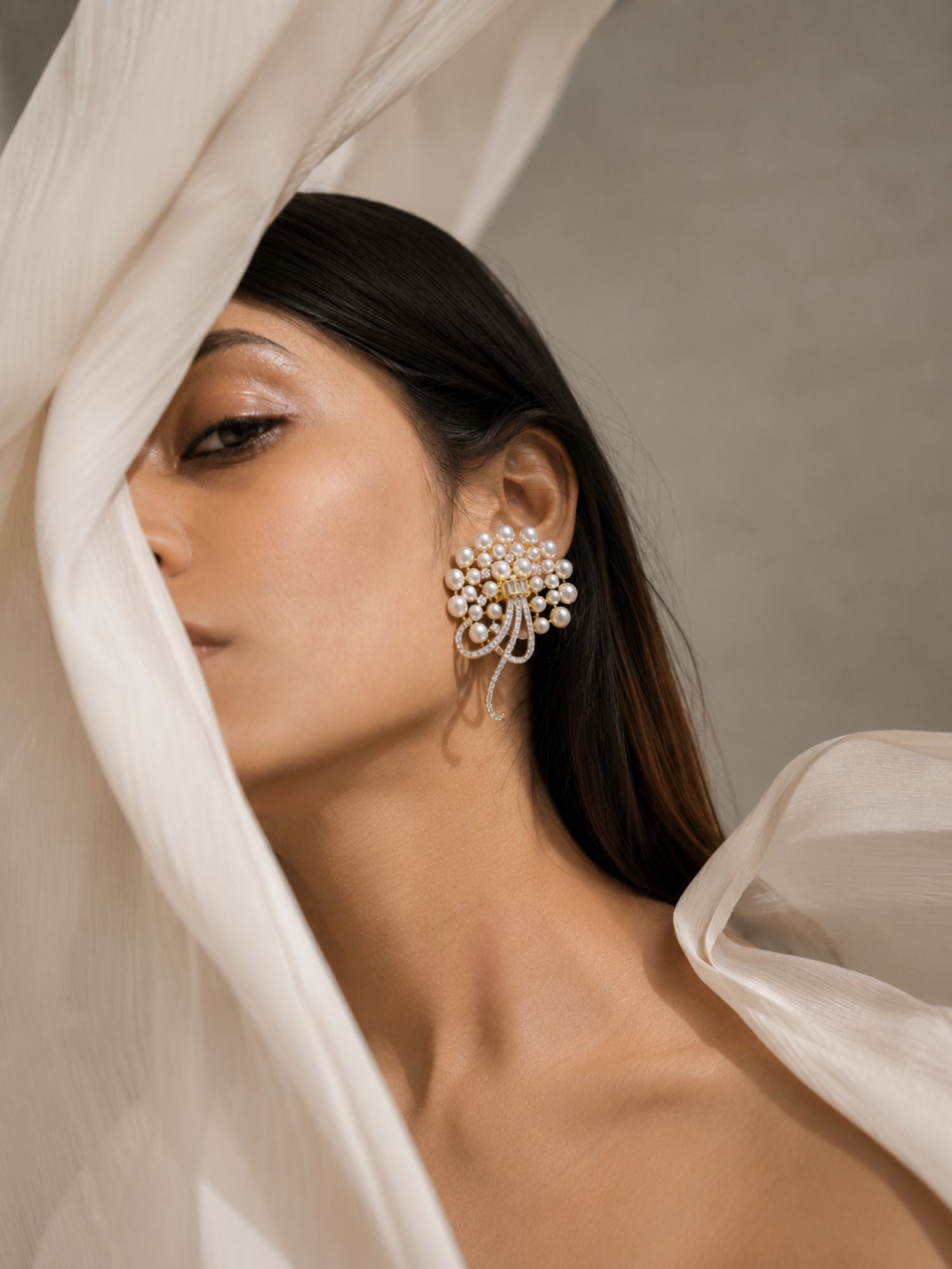 Gold Plated American Diamond Studs Earring - earrings by Abdesigns Jewellery