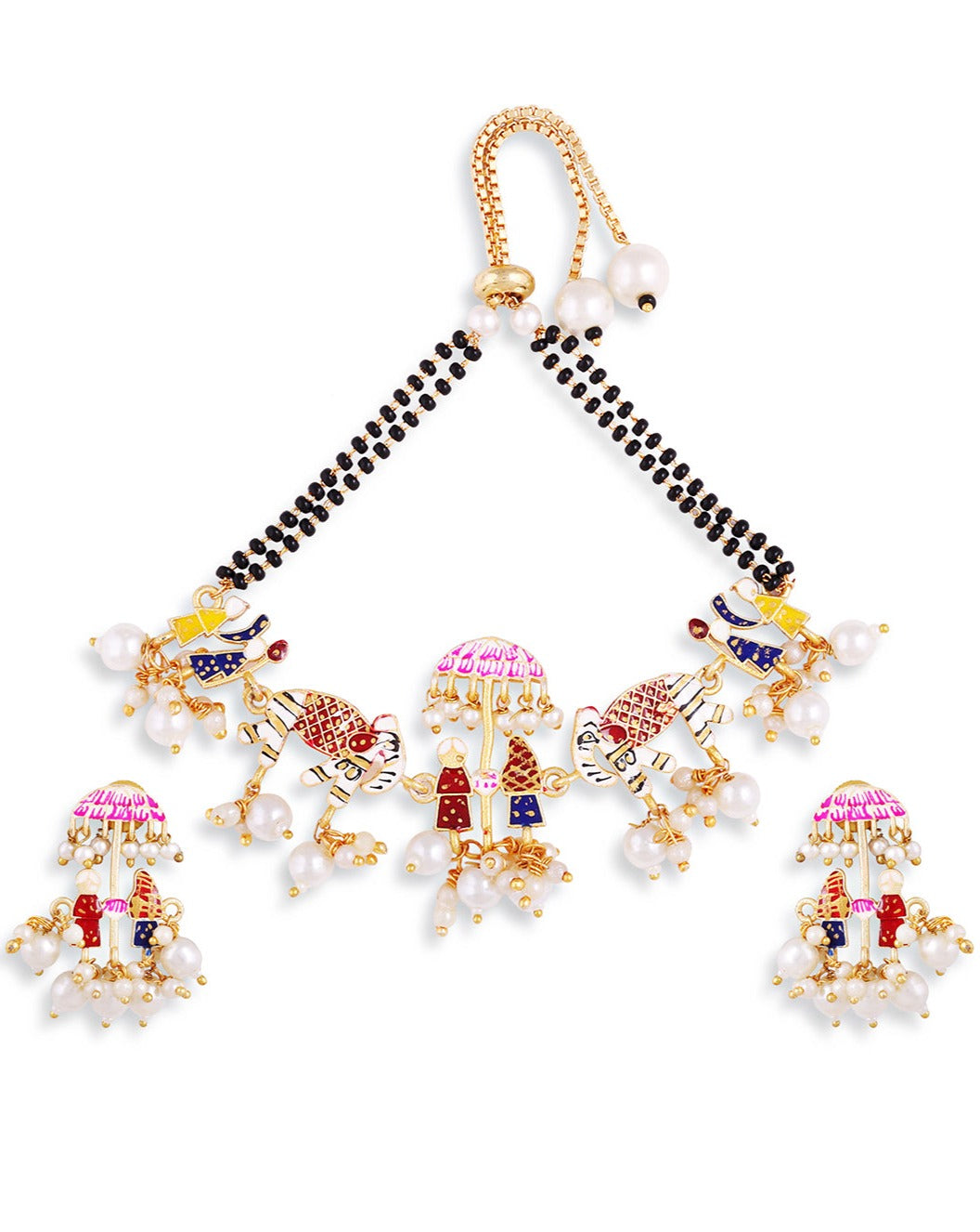  Brata Style Hand Mangalsutra & Earring 