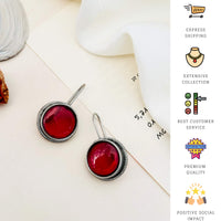 Thumbnail for Classic Round Oxidsed Hoop Earring