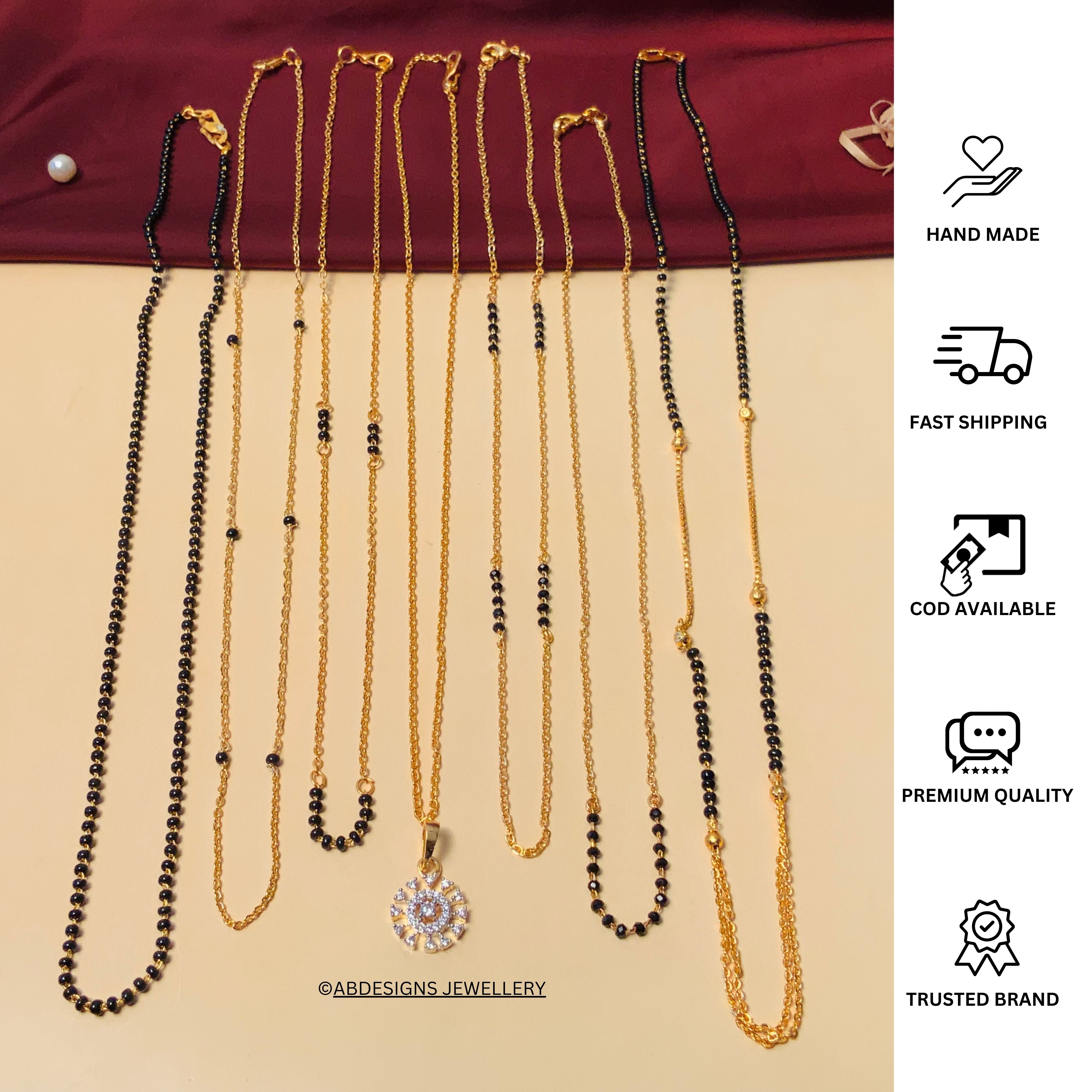 Versatile High Quality Gold Plated American Diamond Mangalsutra Combo