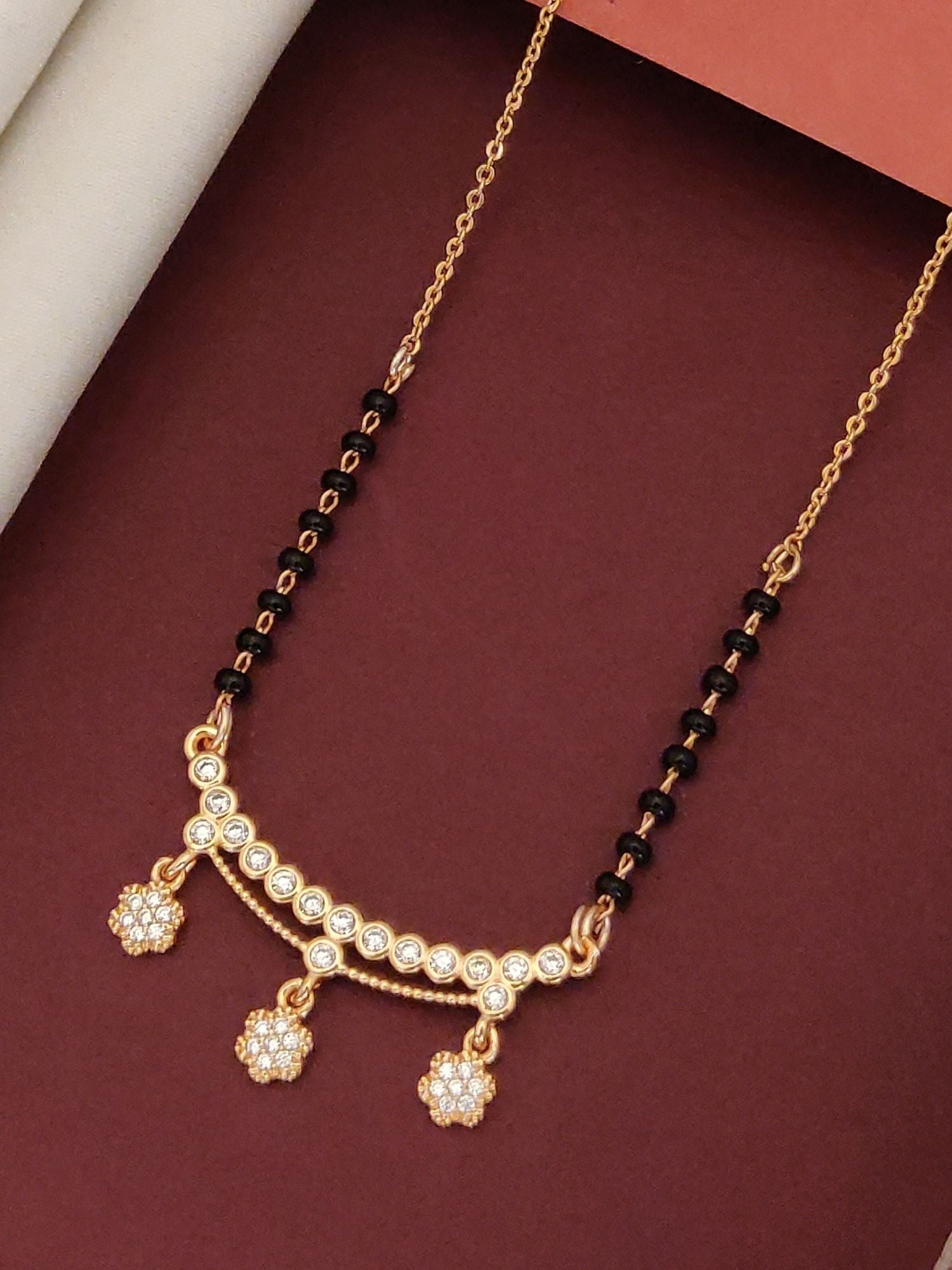 RoseGold Plated American Diamond Mangalsutra - mangalsutra by Abdesigns Jewellery