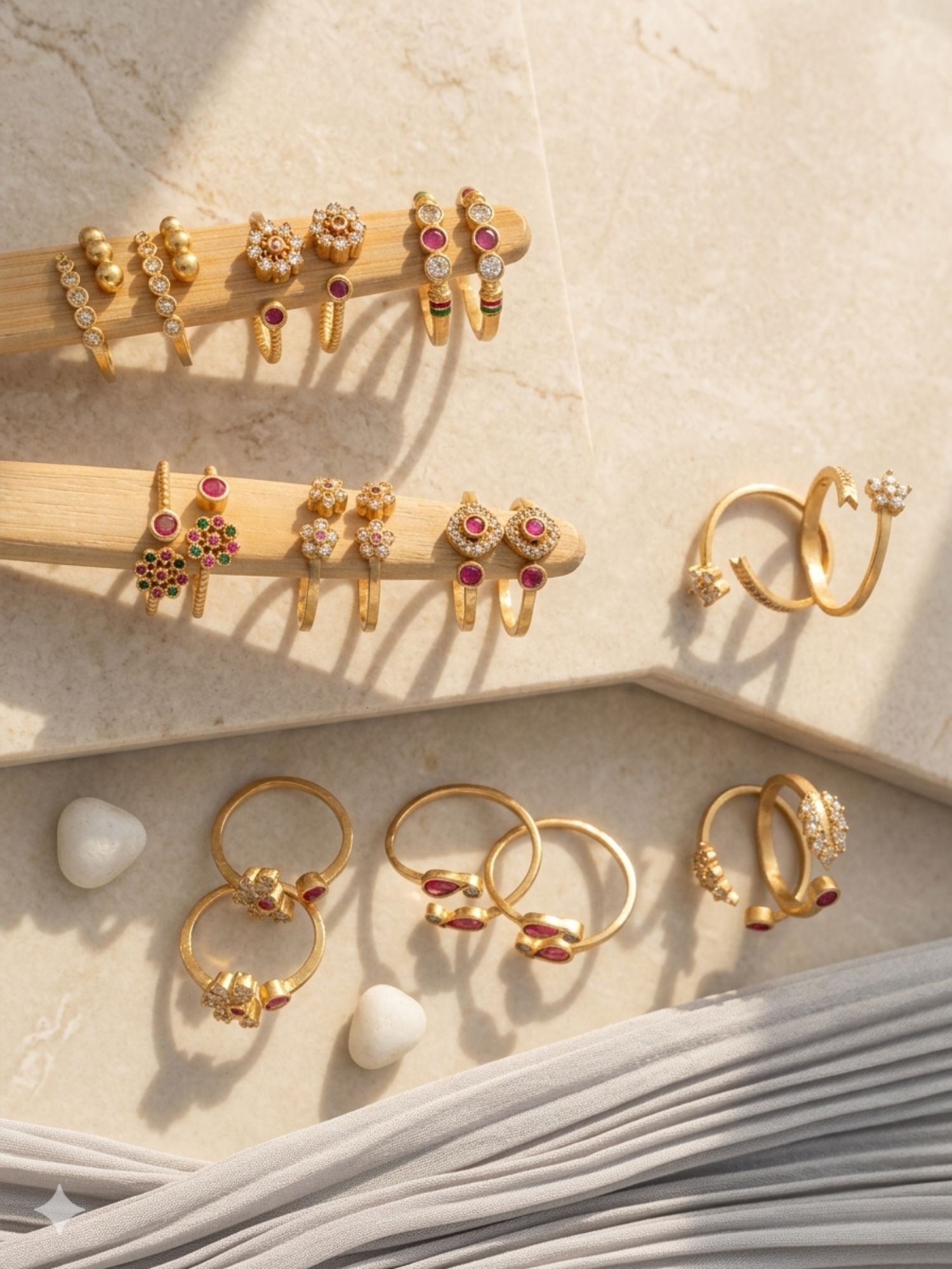 Abdesigns Set of 10 Gold Plated Toe Rings