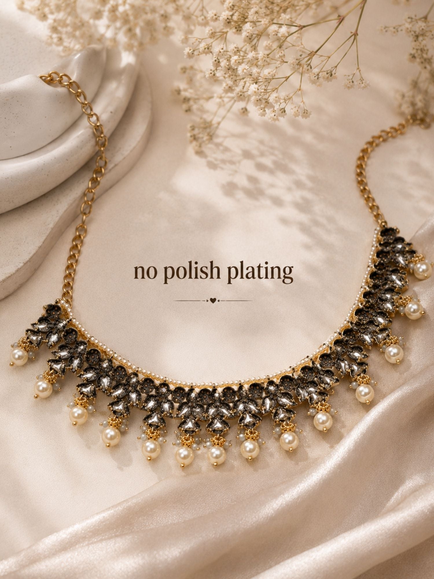 Kundan Pearl Drop Necklace Set | Abdesigns