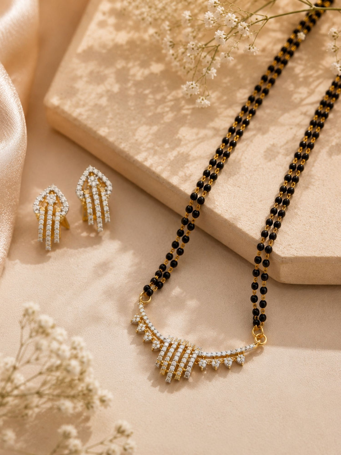 Pretty Diamond Look Mangalsutra Set – Elegant Daily Glam | Abdesigns