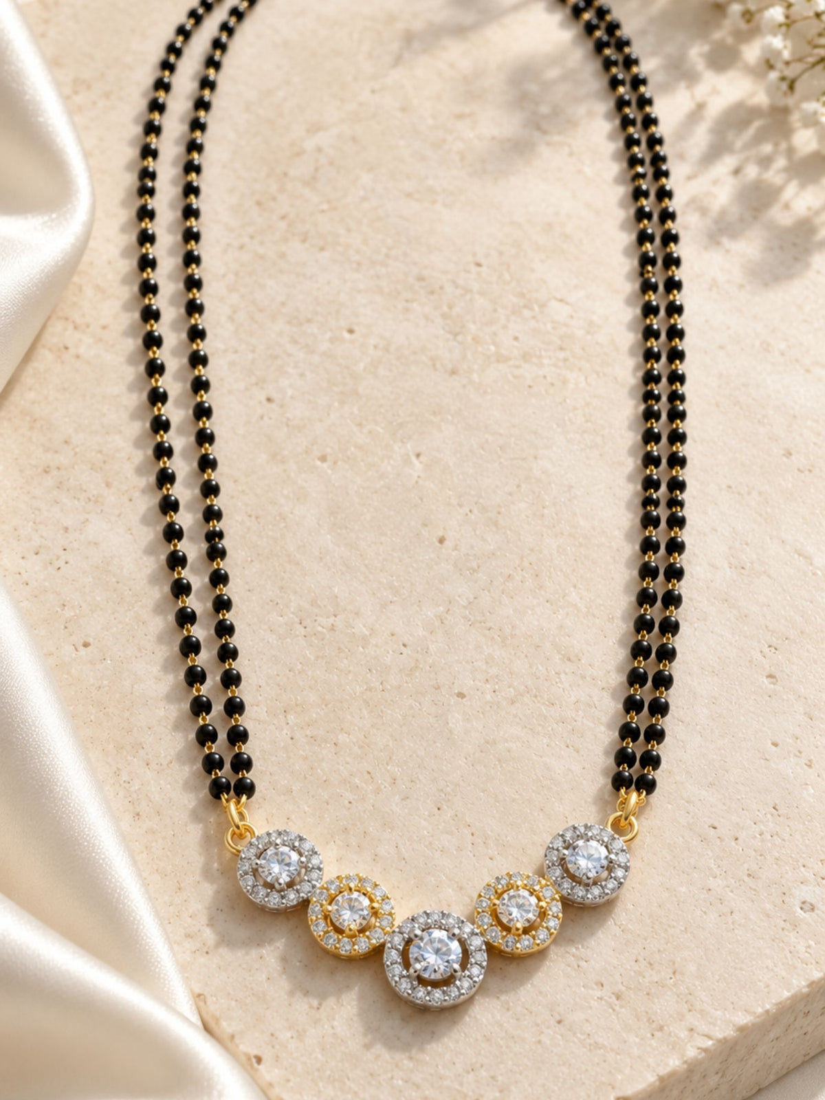 Set of 2 AD Stone Unique Mangalsutra Combo | Abdesigns Jewellery