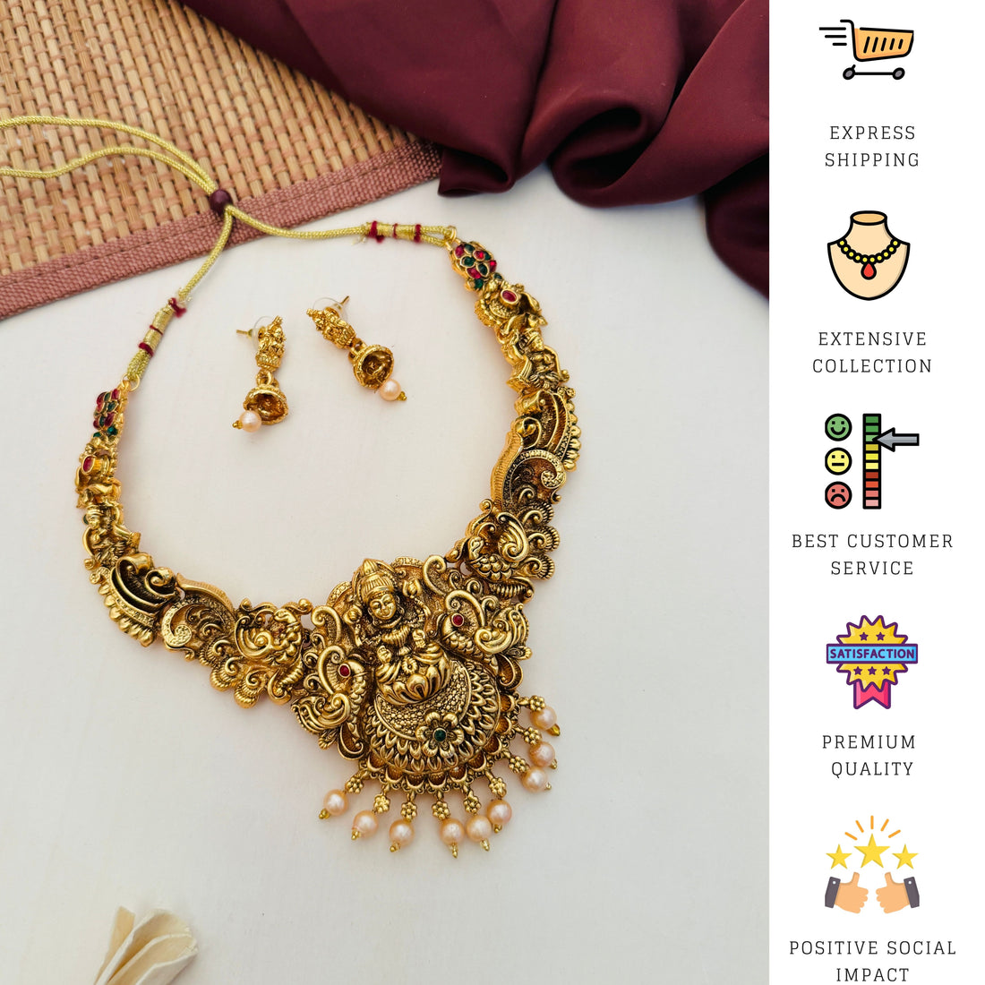 Matt Gold Plated Necklace