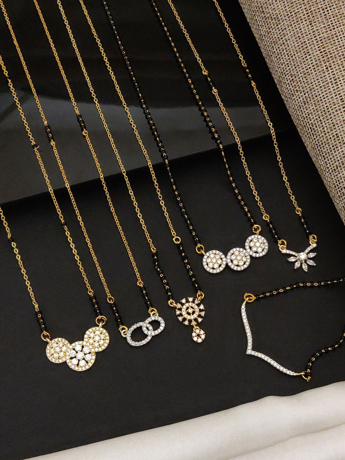 Abdesigns Gold Plated Mangalsutra Set of 6