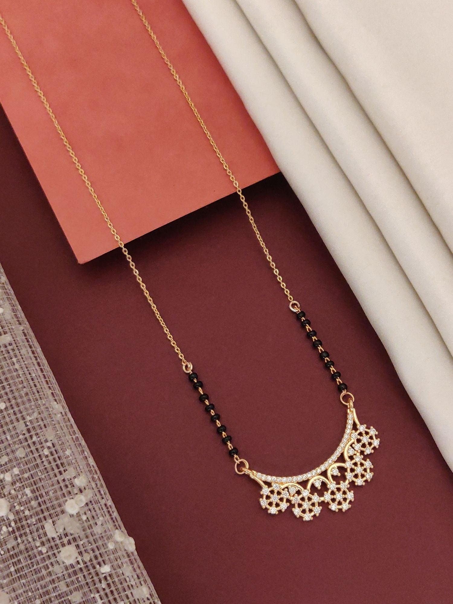 RoseGold Plated American Diamond Mangalsutra - mangalsutra by Abdesigns Jewellery