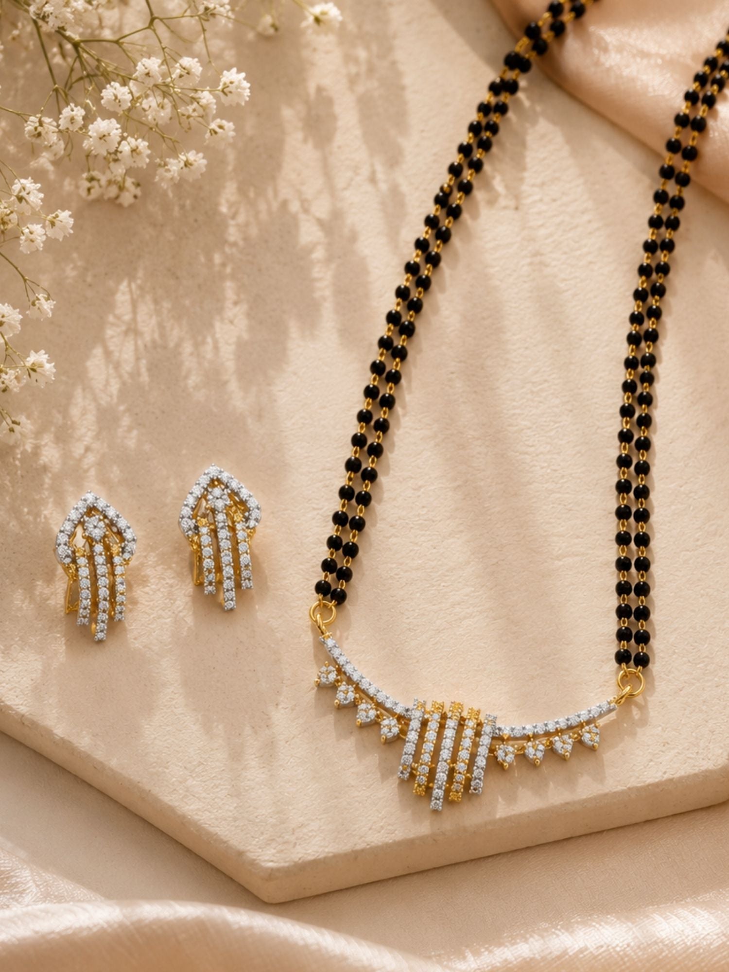 Pretty Diamond Look Mangalsutra Set – Elegant Daily Glam | Abdesigns