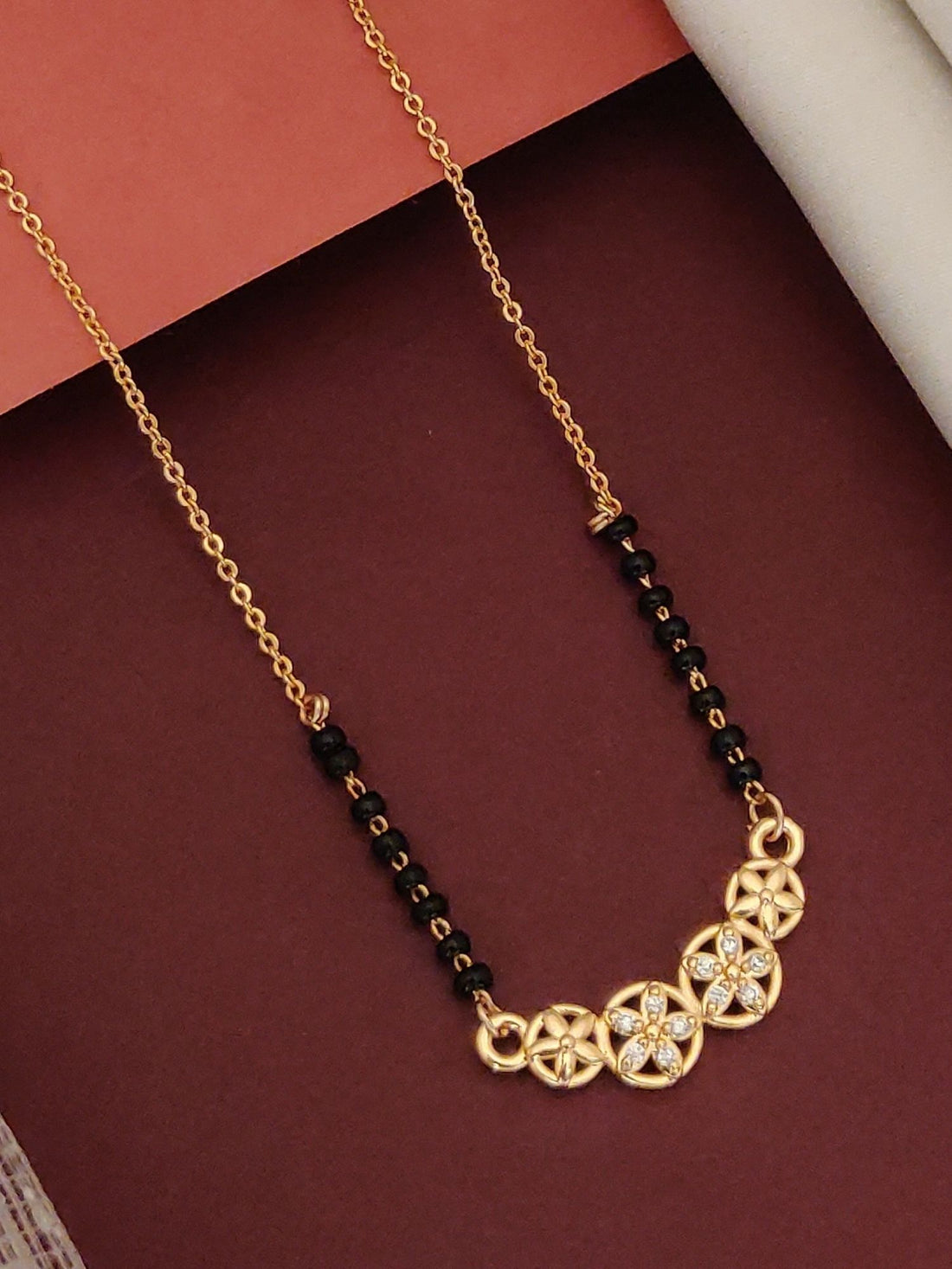 Abdesigns RoseGold Plated American Diamond Mangalsutra