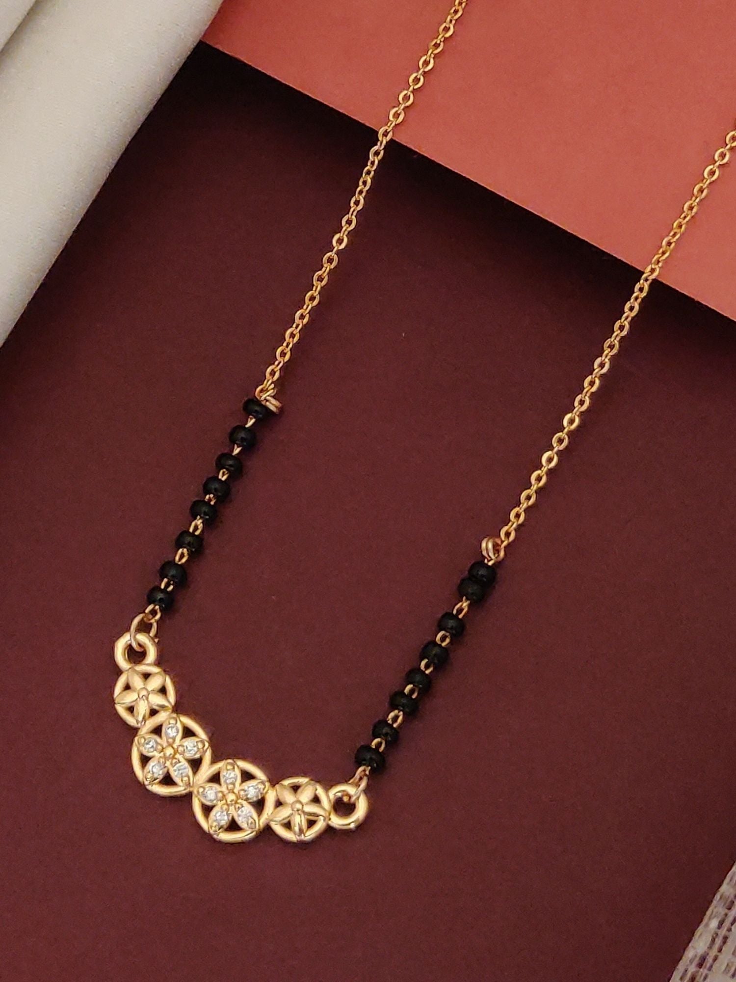 Abdesigns RoseGold Plated American Diamond Mangalsutra