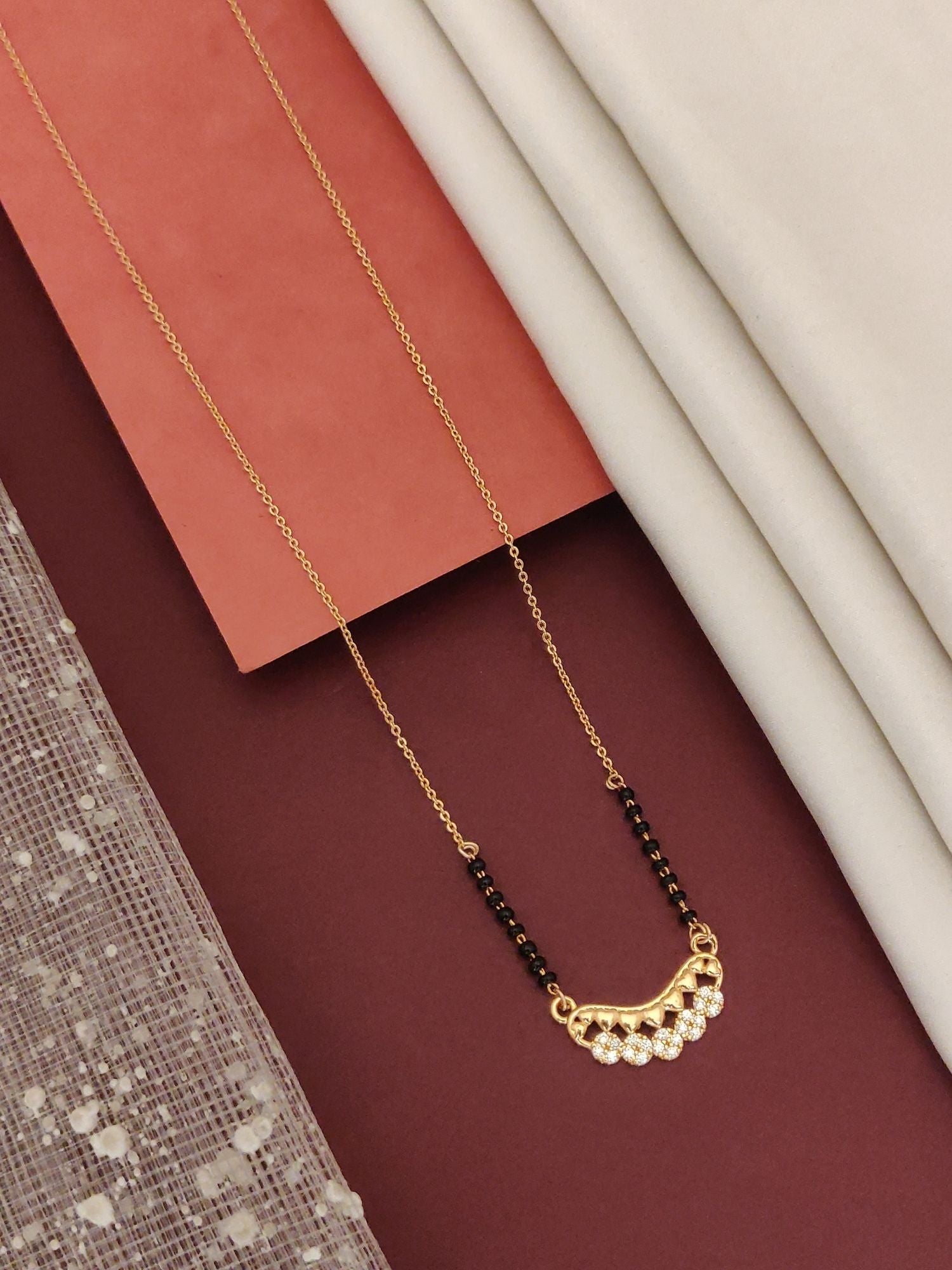 Abdesigns RoseGold Plated American Diamond Mangalsutra