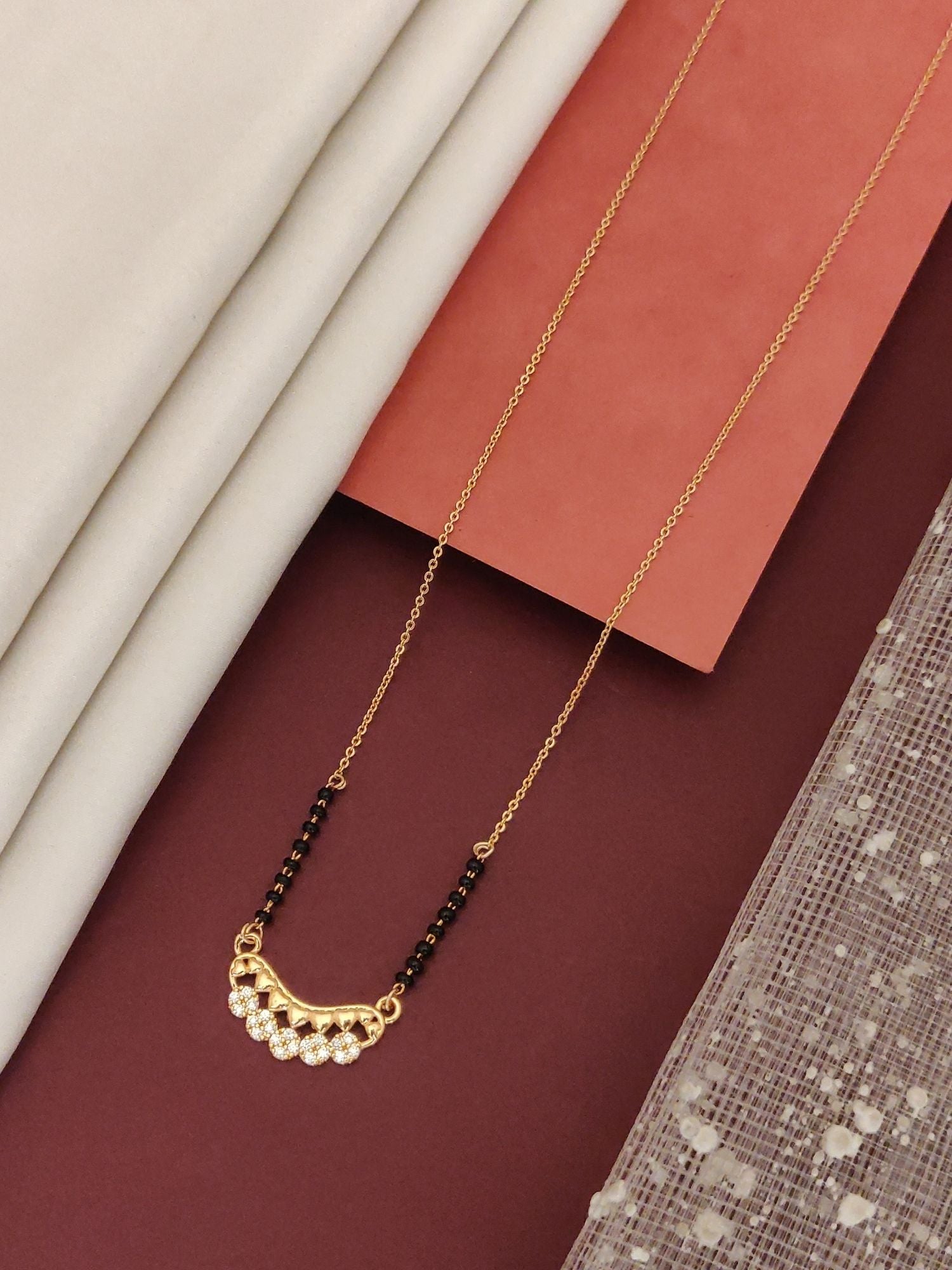 Abdesigns RoseGold Plated American Diamond Mangalsutra