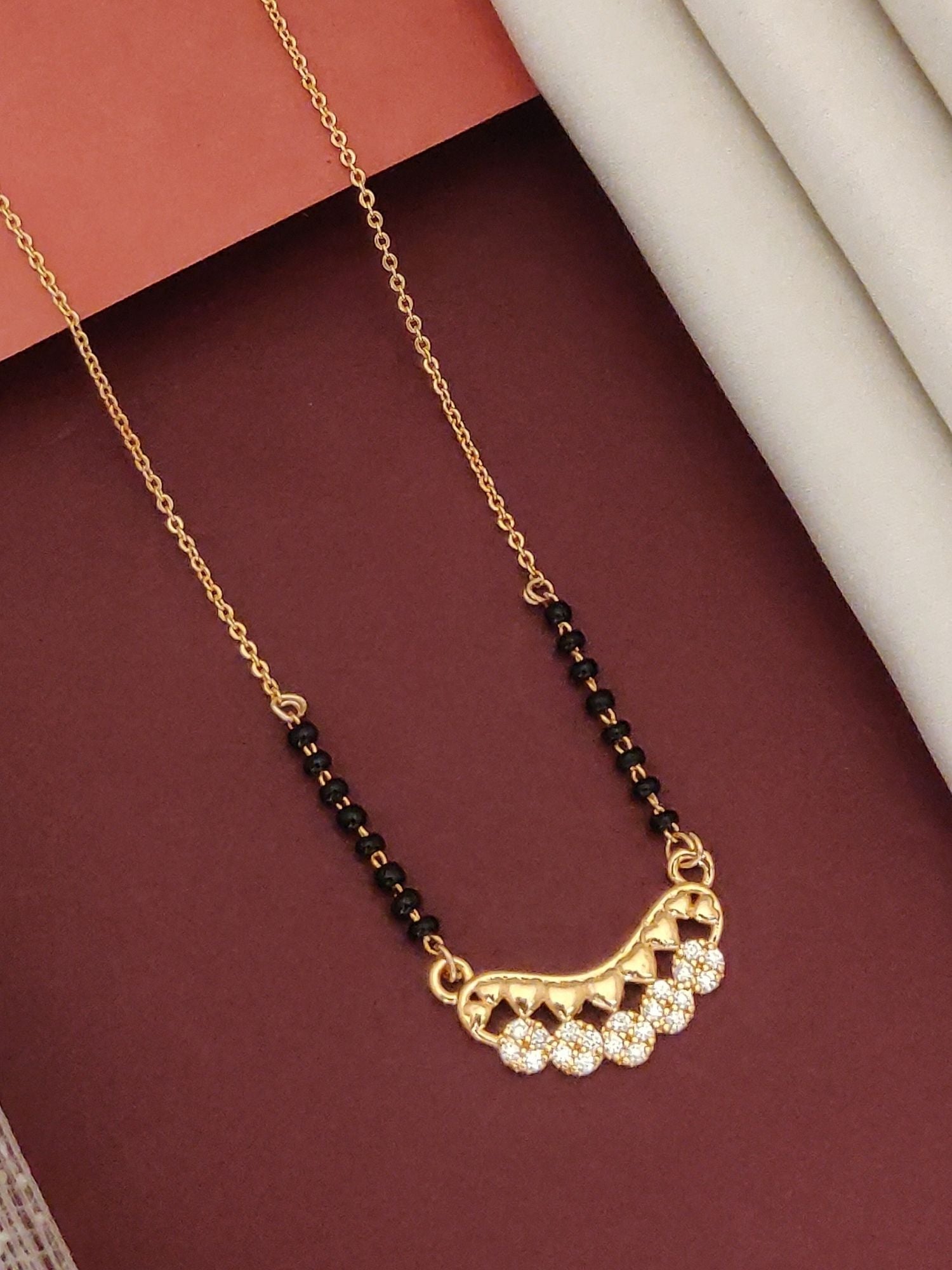 Abdesigns RoseGold Plated American Diamond Mangalsutra