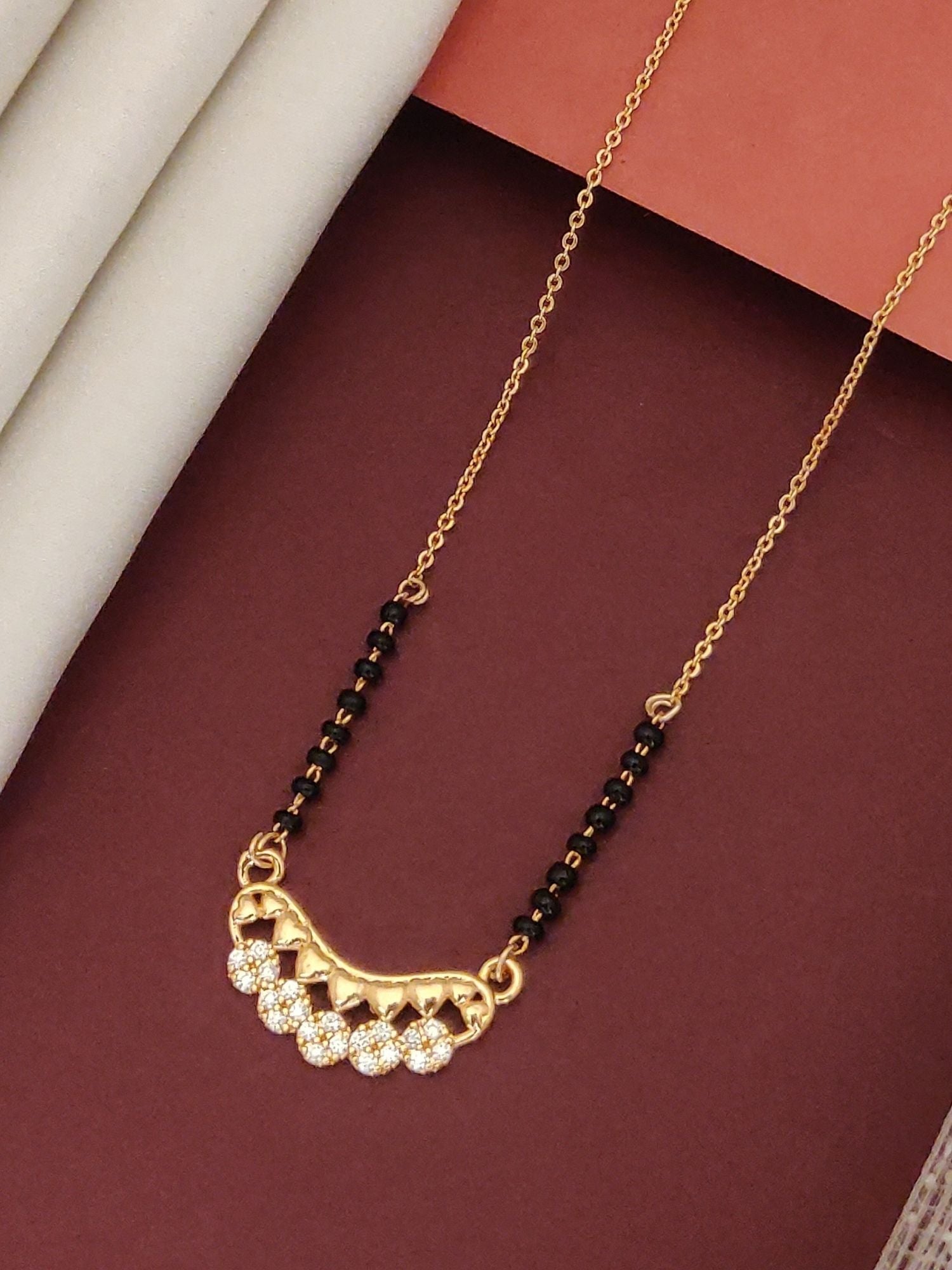 Abdesigns RoseGold Plated American Diamond Mangalsutra