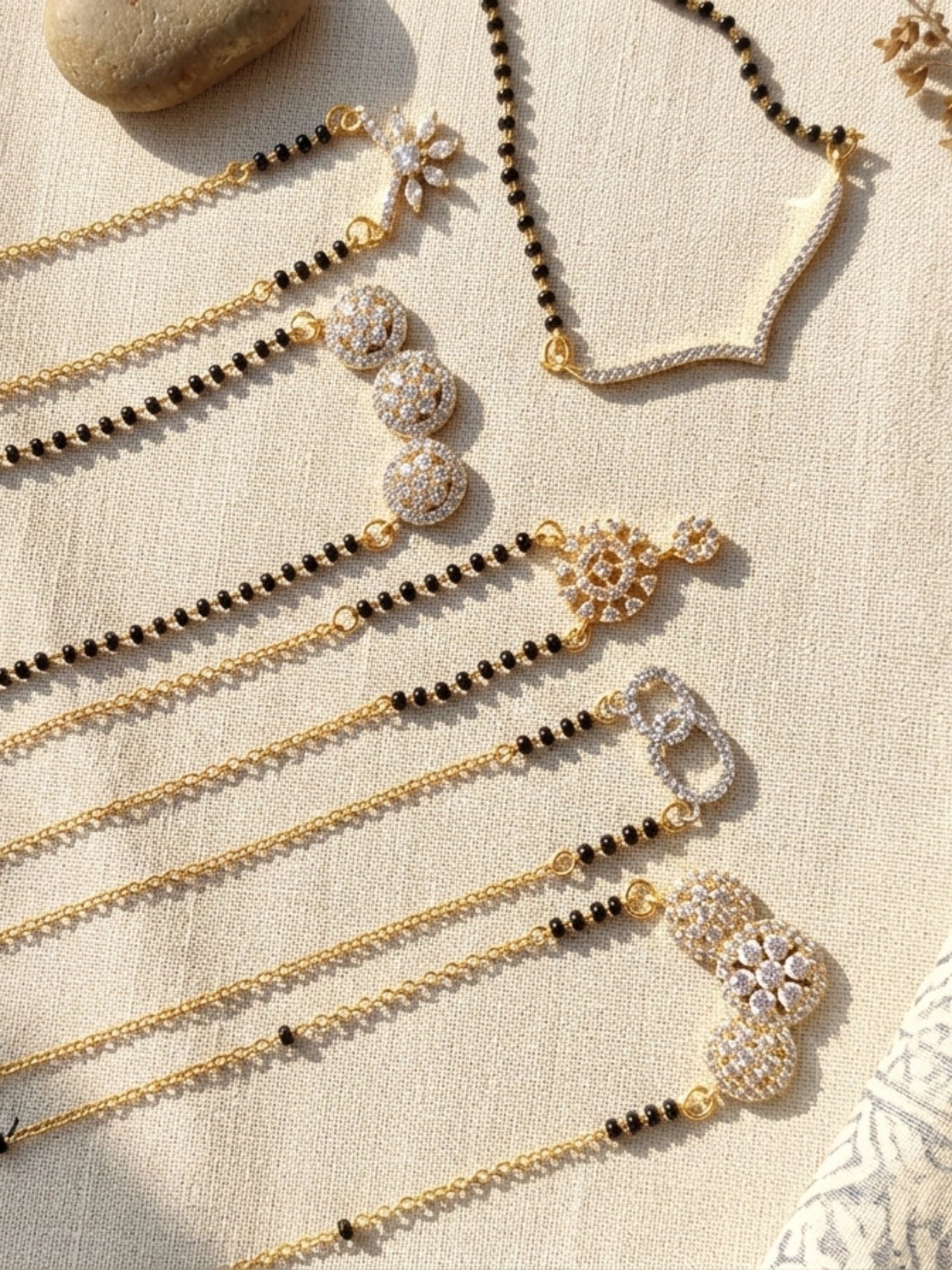 Abdesigns Gold Plated Mangalsutra Set of 6