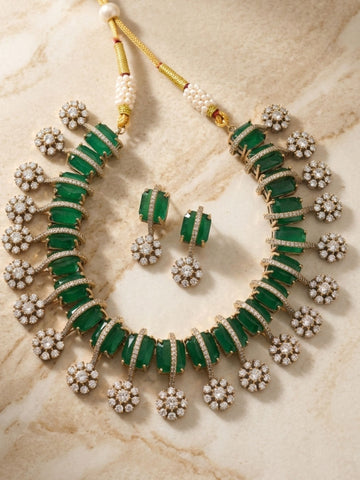Victorian Emerald Green Necklace Set with Earrings - necklace by Abdesigns Jewellery