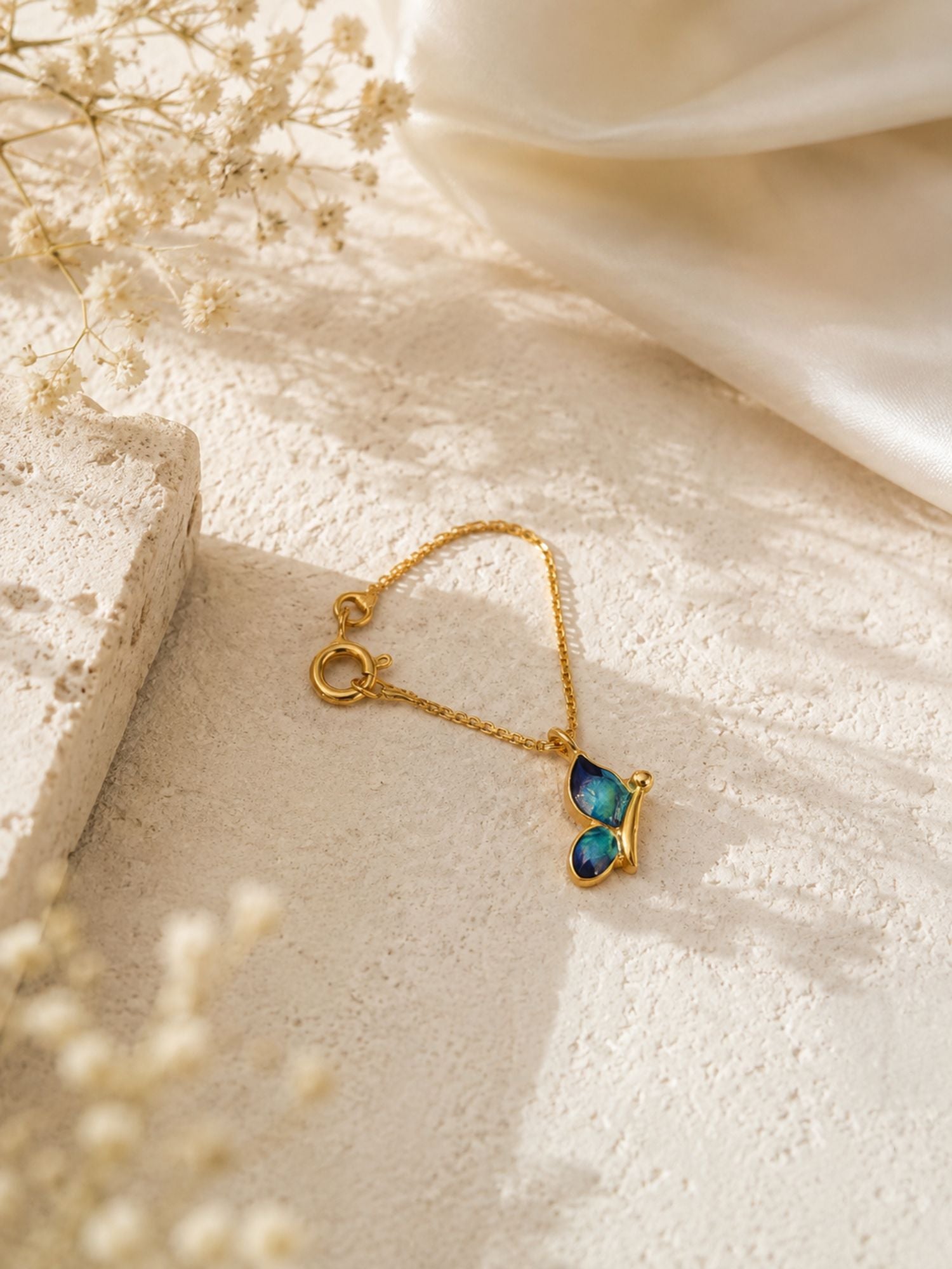 925 Sterling Silver Gold Plated Butterfly Watch Charm