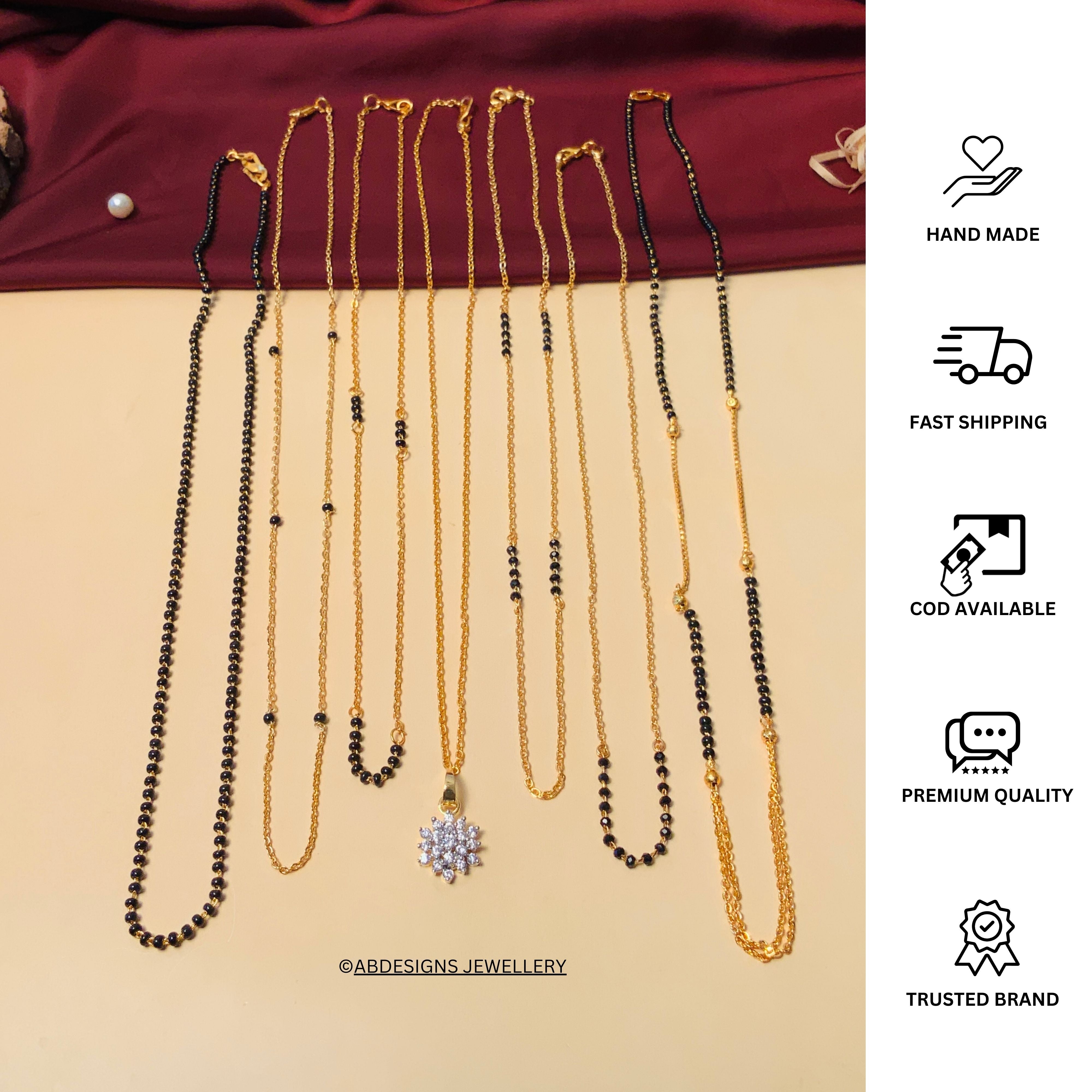 Versatile High Quality Gold Plated American Diamond Mangalsutra Combo