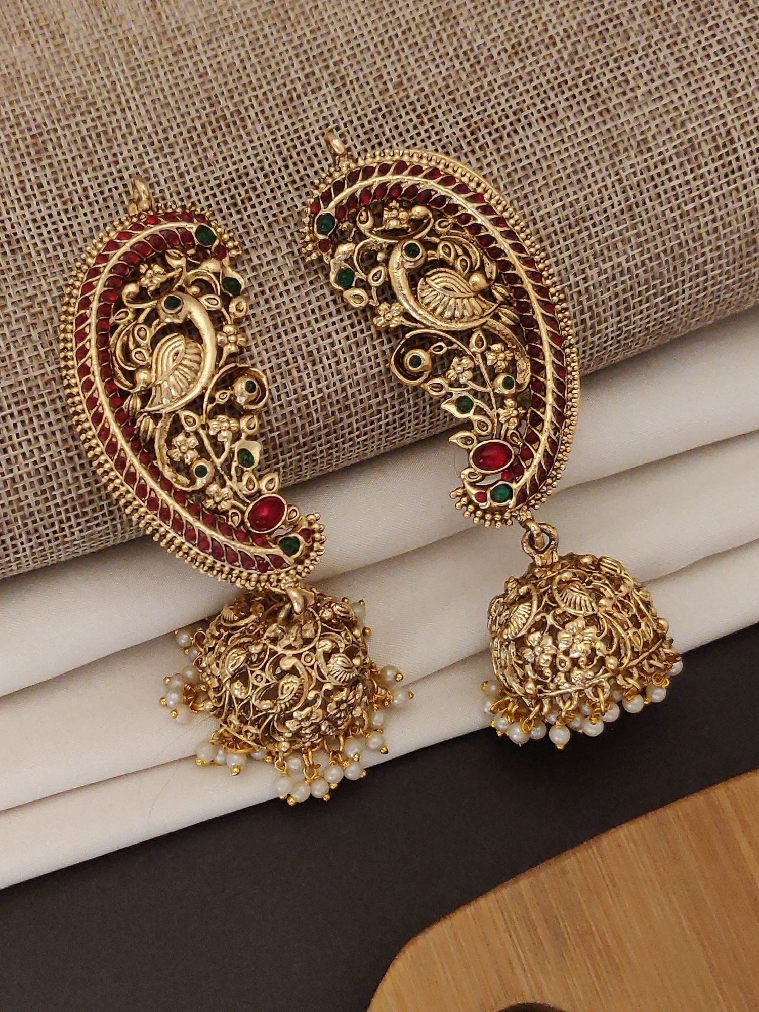 Abdesigns Gold Plated South Indian Style Ear cuff Earring