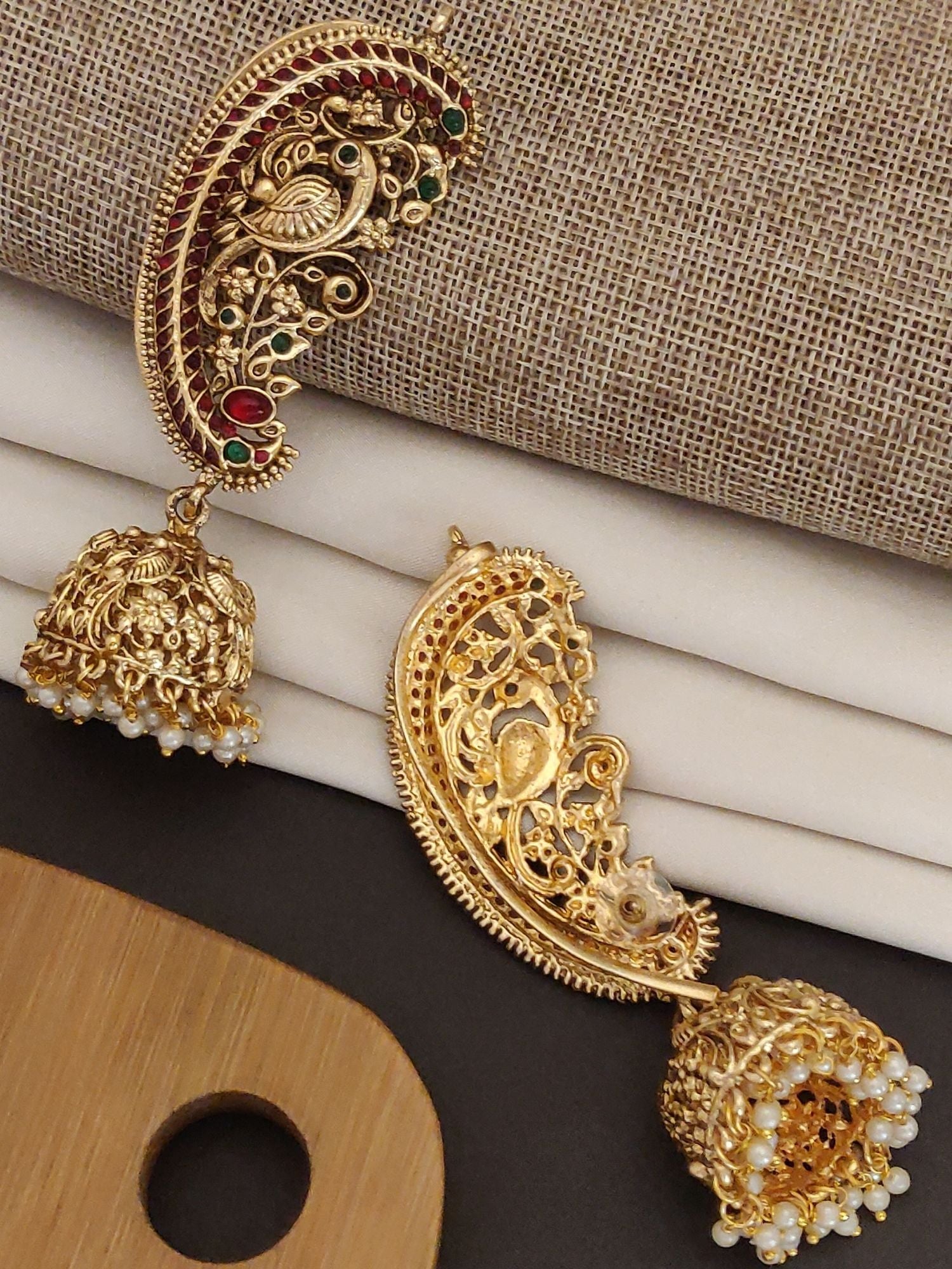 Abdesigns Gold Plated South Indian Style Ear cuff Earring