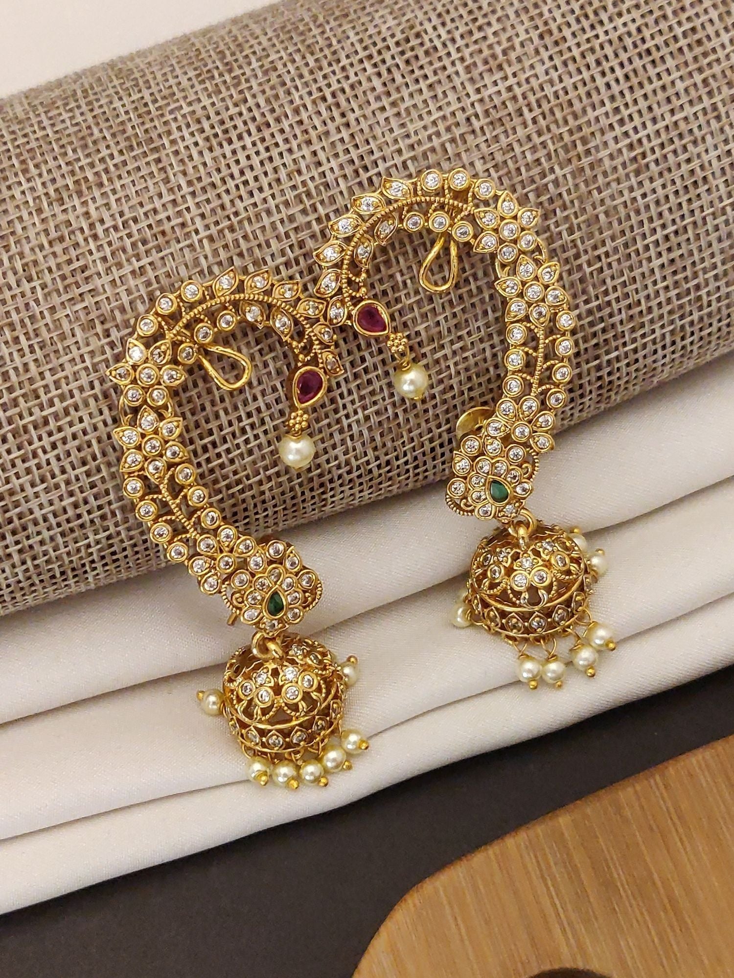 Abdesigns Gold Plated South Indian Style Ear cuff Earring