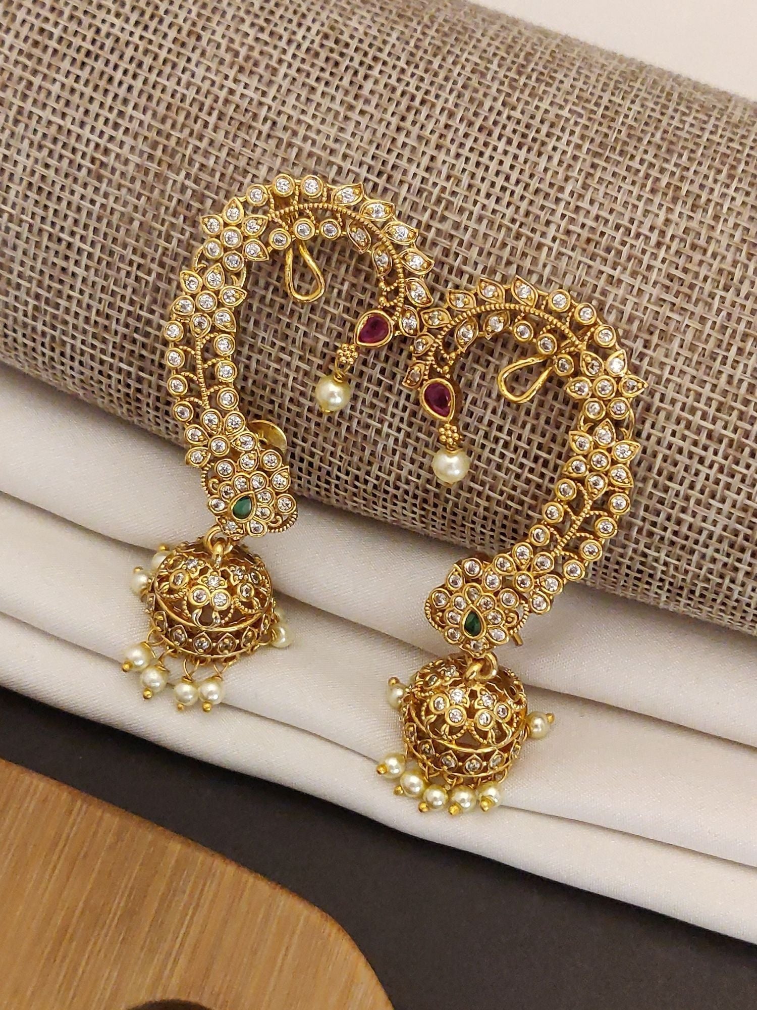 Abdesigns Gold Plated South Indian Style Ear cuff Earring