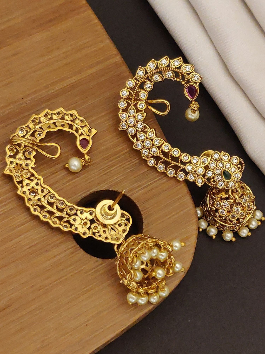 Abdesigns Gold Plated South Indian Style Ear cuff Earring