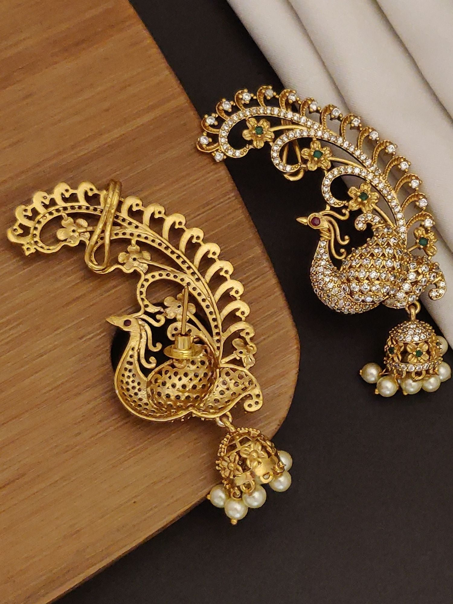 Abdesigns Gold Plated South Indian Style Ear cuff Earring