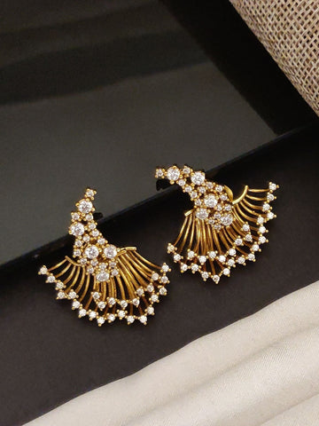 Abdesigns Gold Plated American Diamond Earring