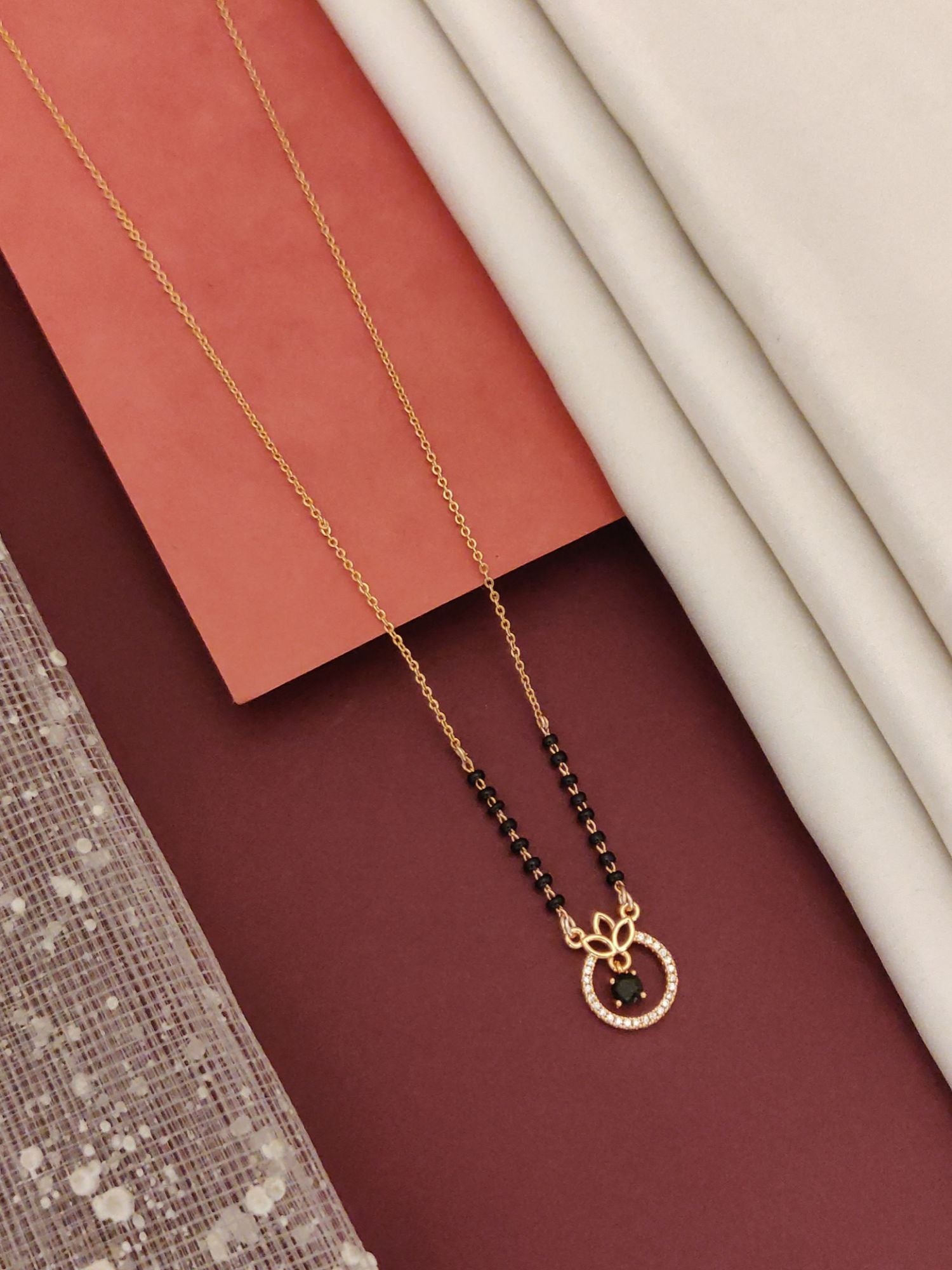 Abdesigns RoseGold Plated American Diamond Mangalsutra