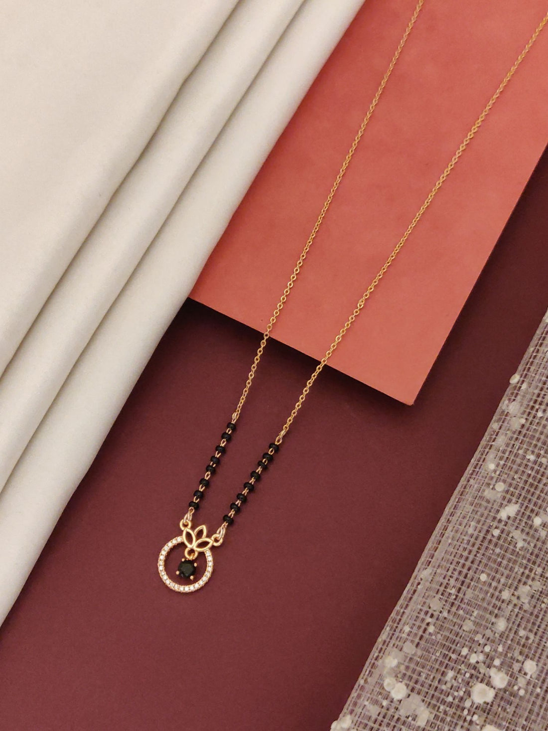 Abdesigns RoseGold Plated American Diamond Mangalsutra