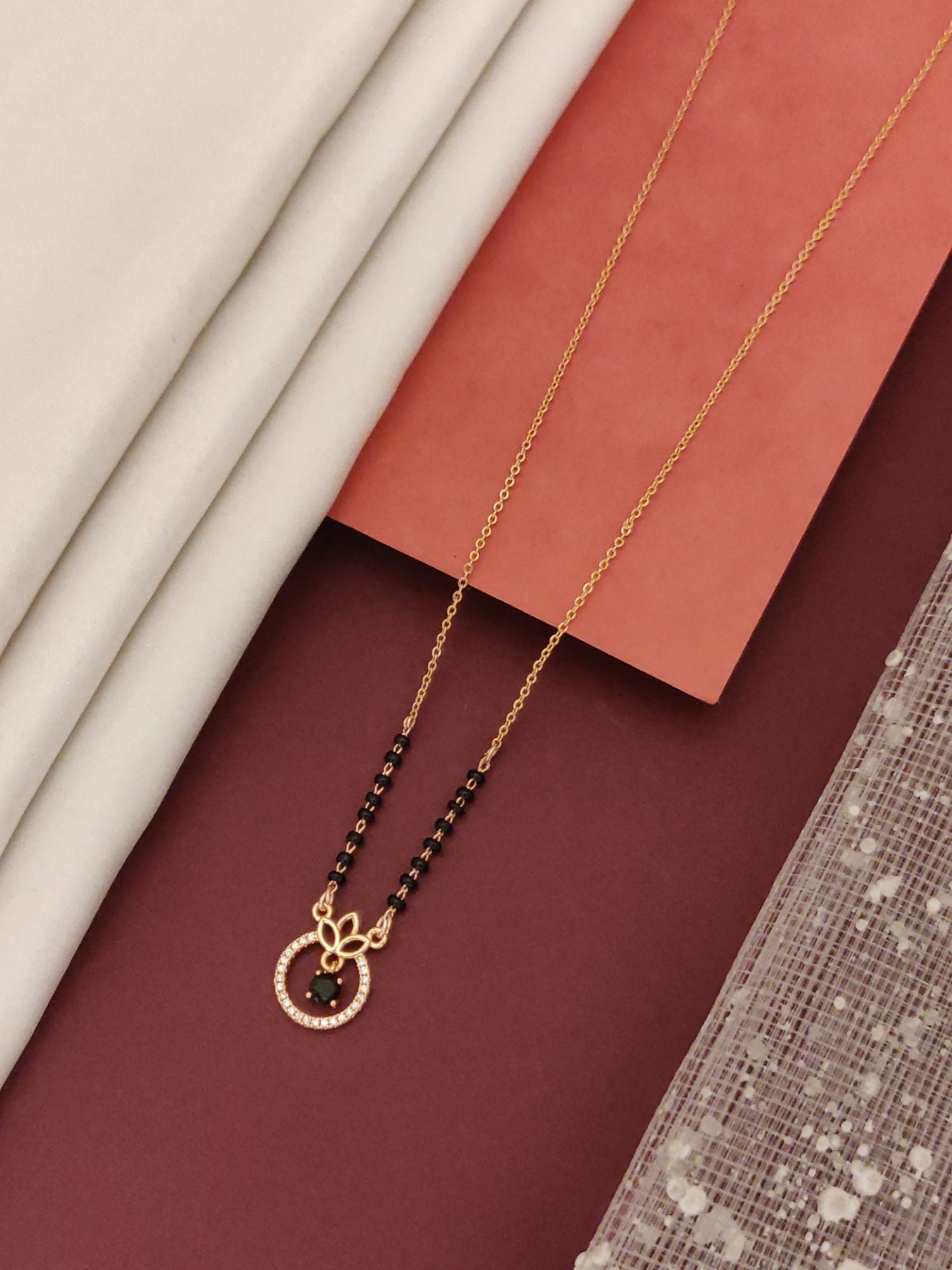 Abdesigns RoseGold Plated American Diamond Mangalsutra