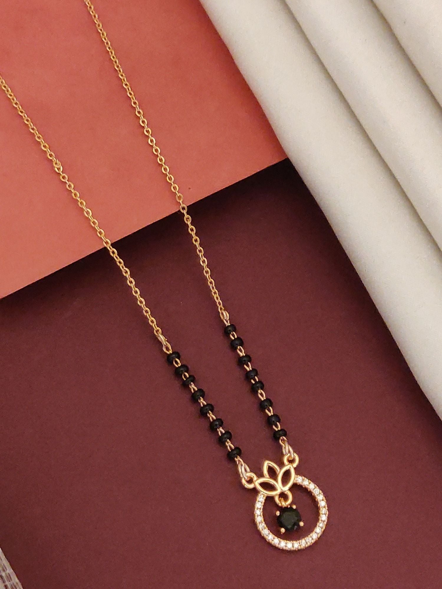 Abdesigns RoseGold Plated American Diamond Mangalsutra