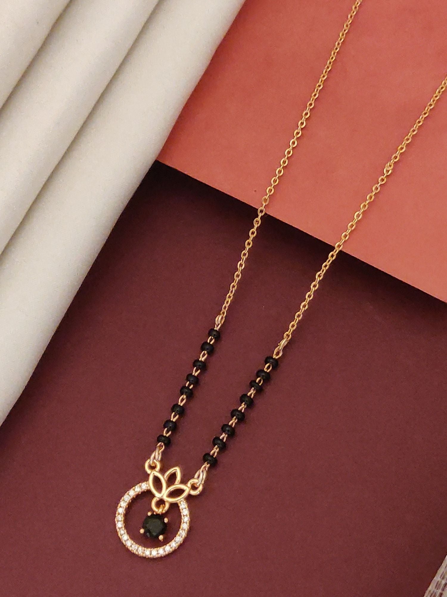 Abdesigns RoseGold Plated American Diamond Mangalsutra