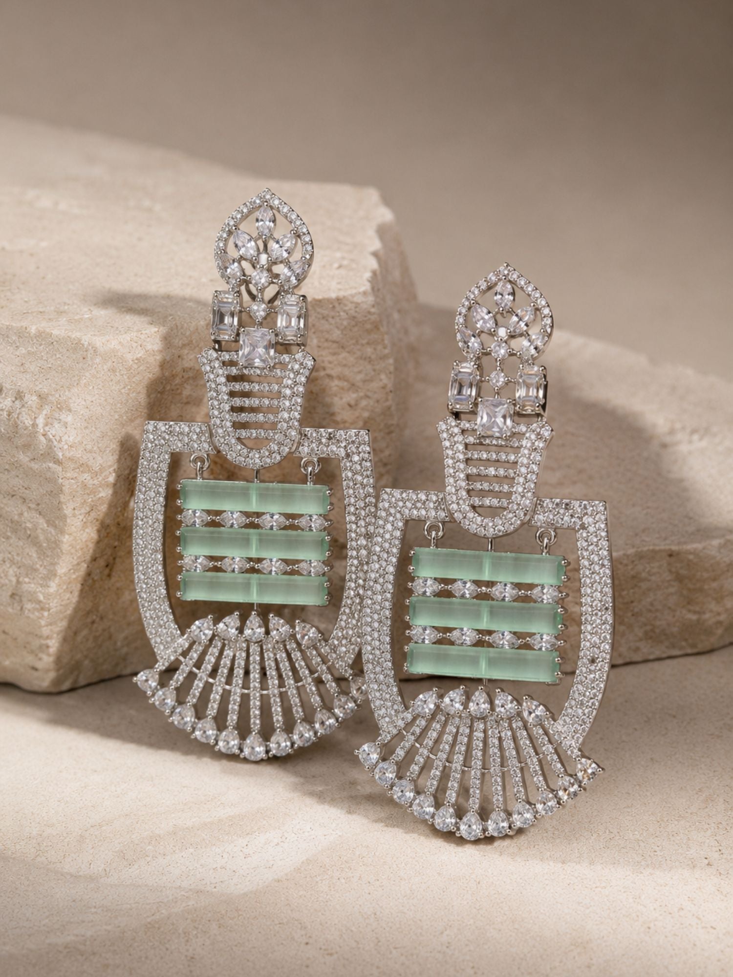 Ruby Stone Statement Earrings | Abdesigns