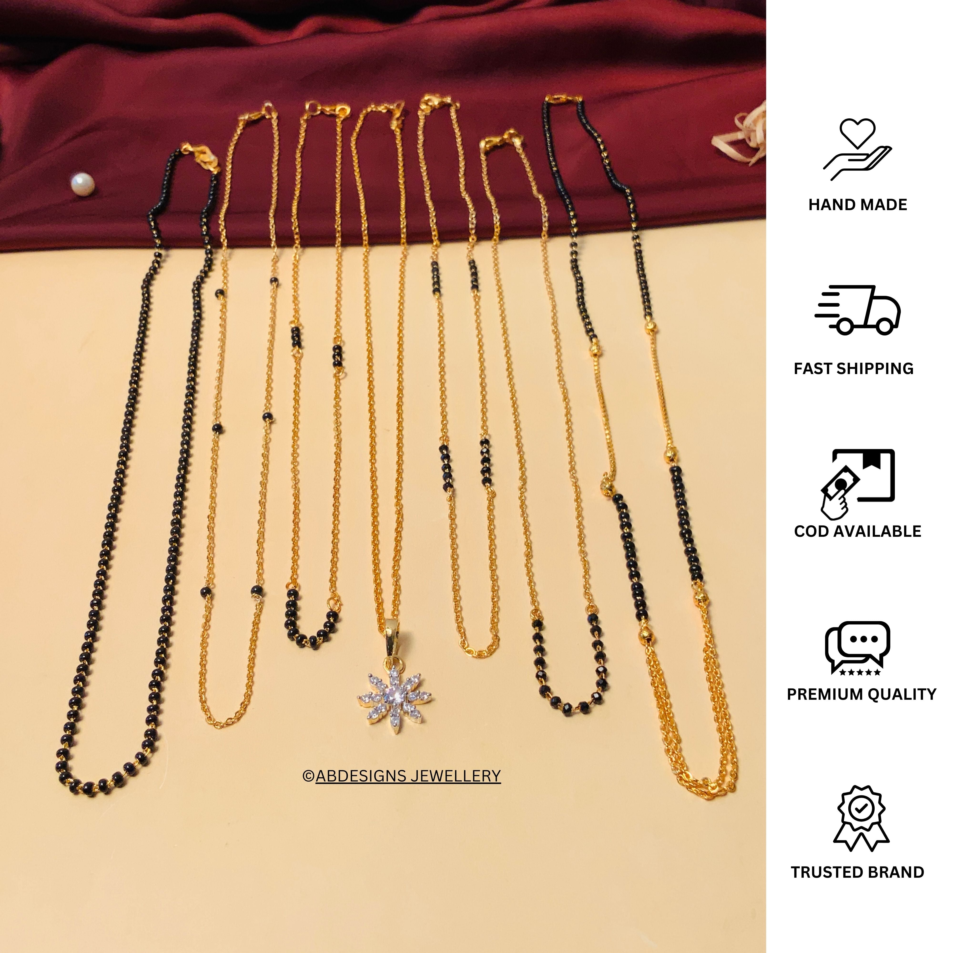 Versatile High Quality Gold Plated American Diamond Mangalsutra Combo