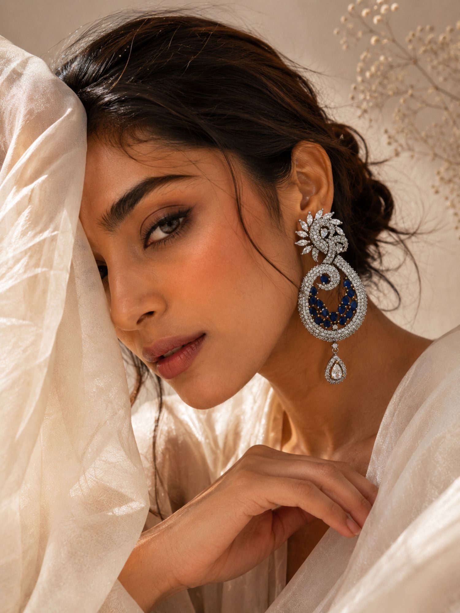 Royal Blue CZ Statement Earrings | Abdesigns