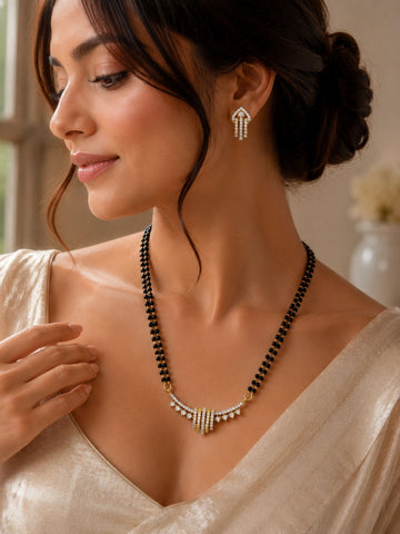 Pretty Diamond Look Mangalsutra Set – Elegant Daily Glam | Abdesigns