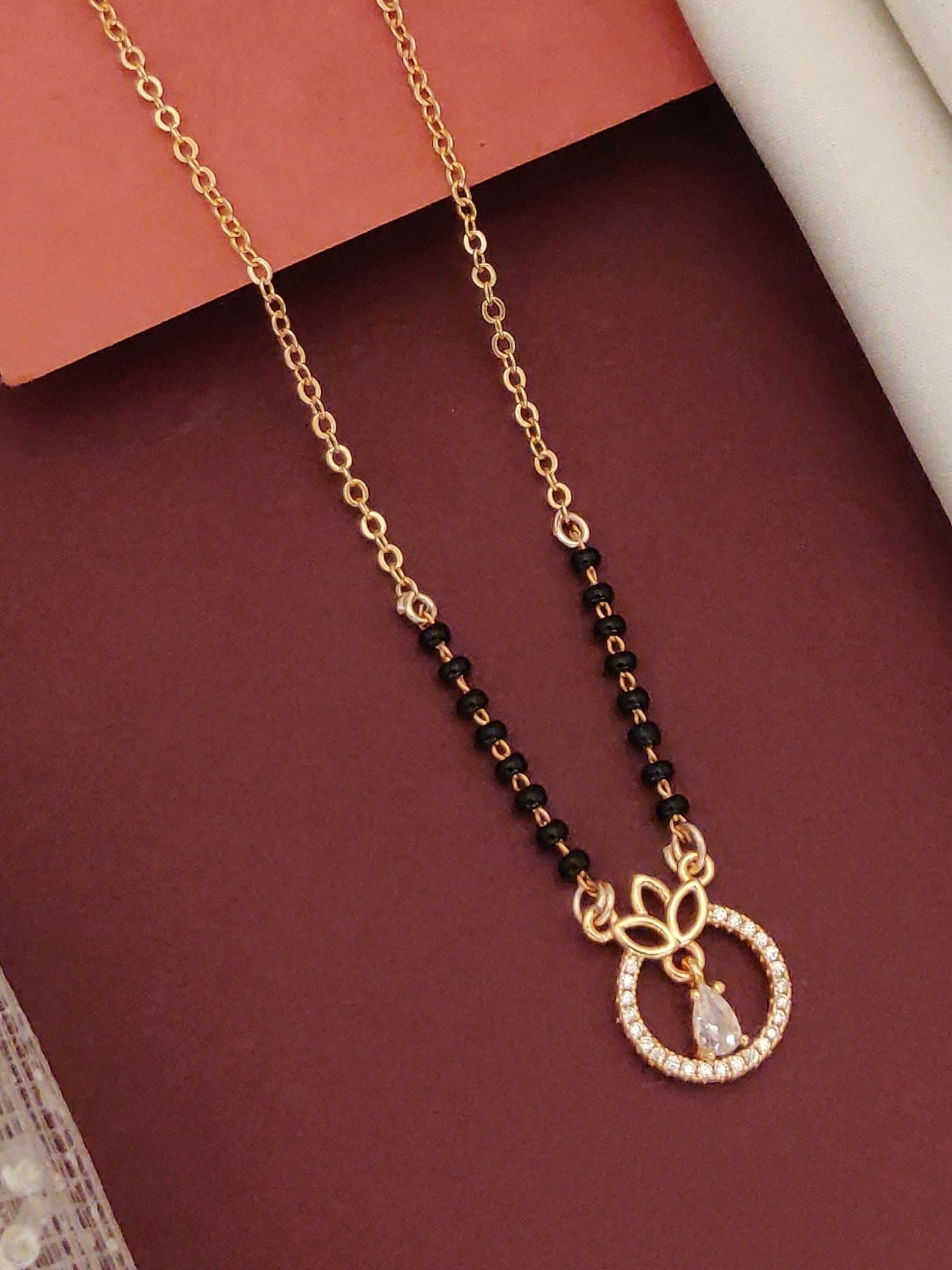 Abdesigns RoseGold Plated American Diamond Mangalsutra