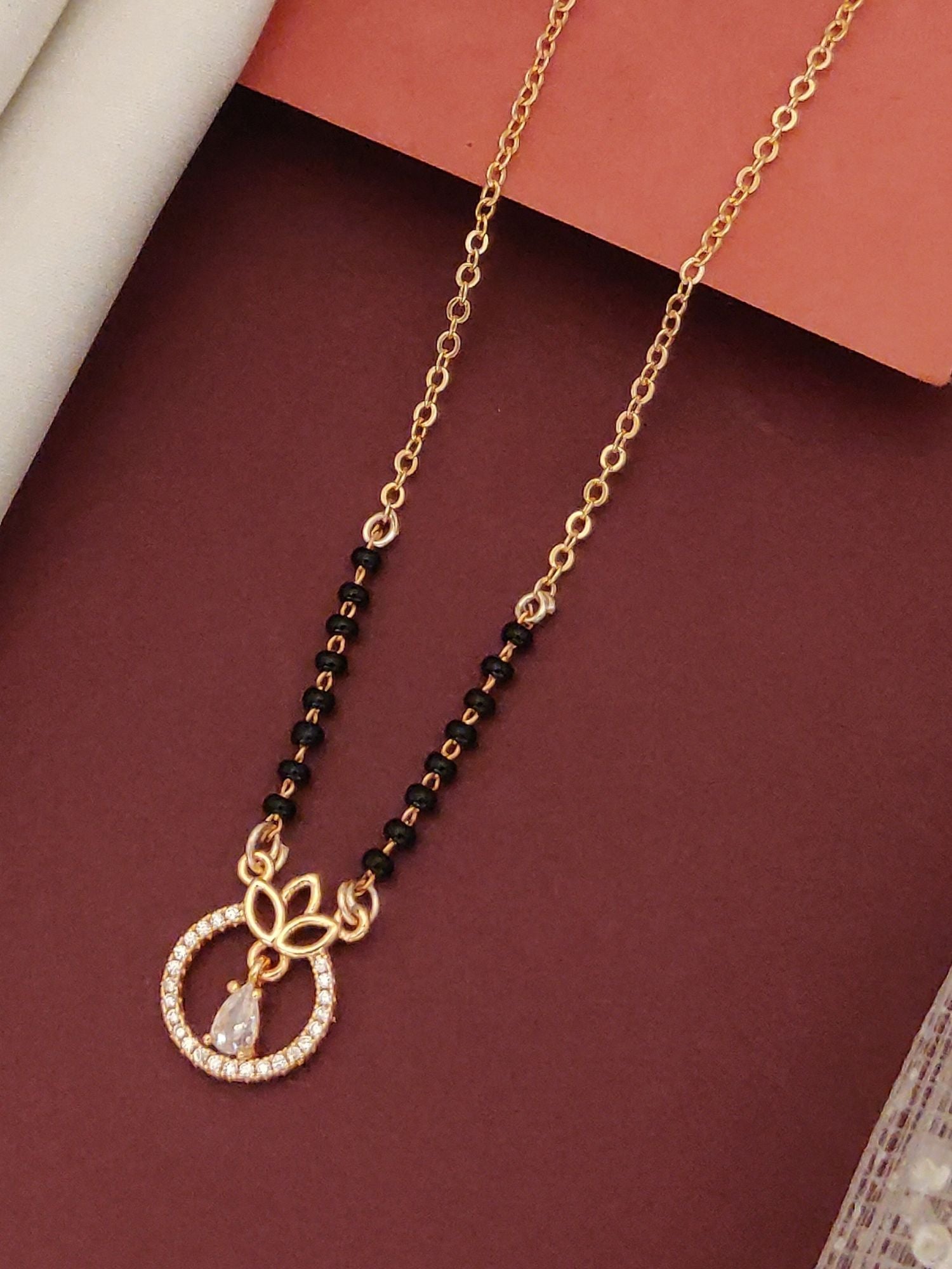 Abdesigns RoseGold Plated American Diamond Mangalsutra