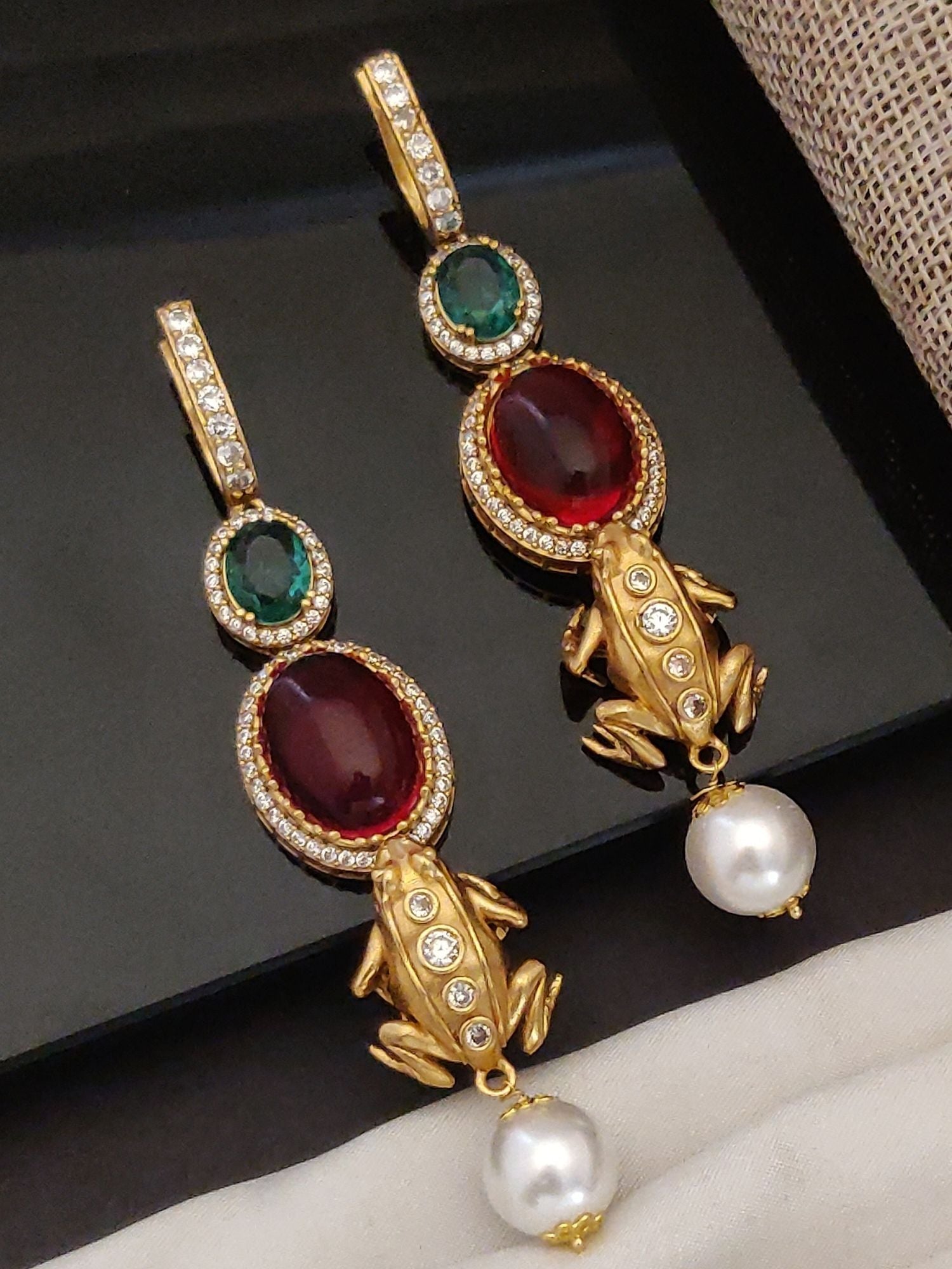 Abdesigns Gold Plated Danglers  Earring