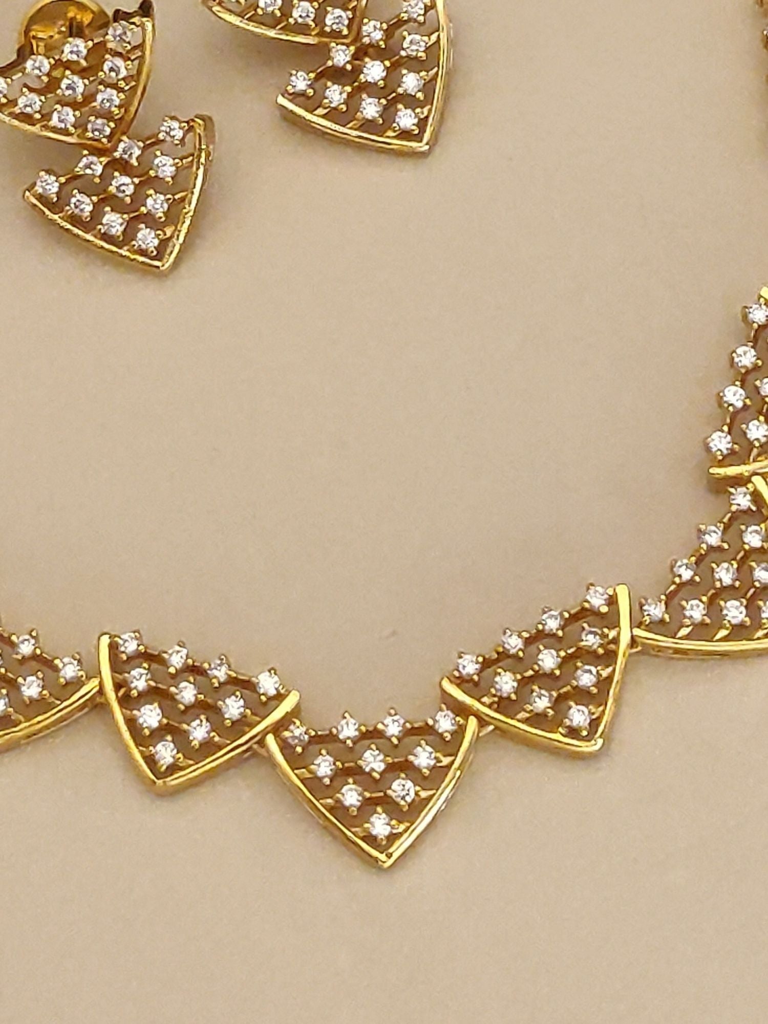 Abdesigns Gold Plated American Diamond Necklace Set