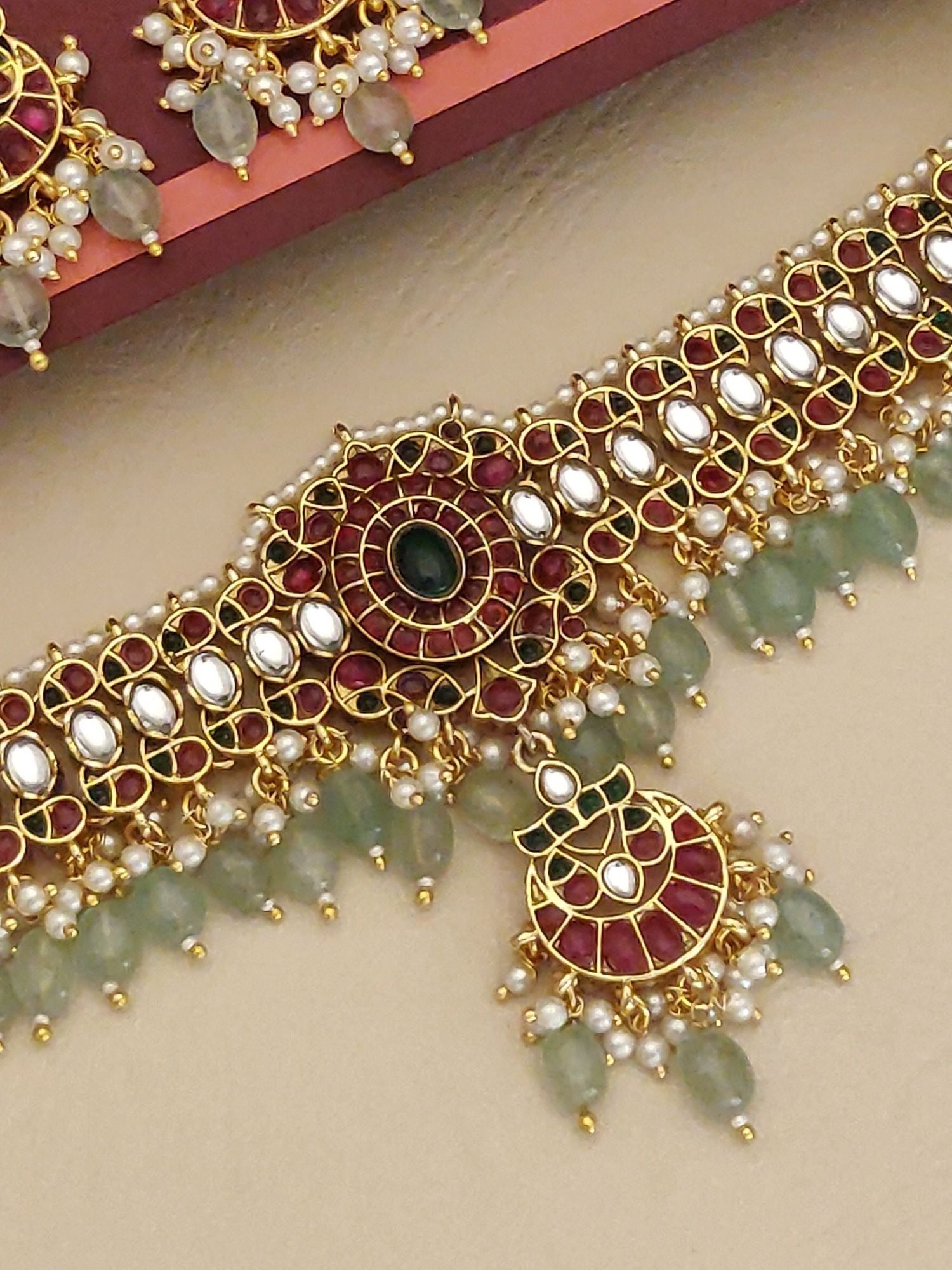 Abdesigns Gold Plated Kempstone Necklace Set